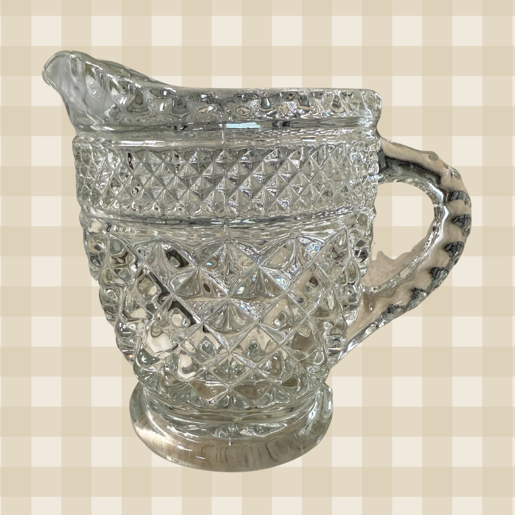 Vintage 4.25" Anchor Hocking Wexford Pattern Pitcher