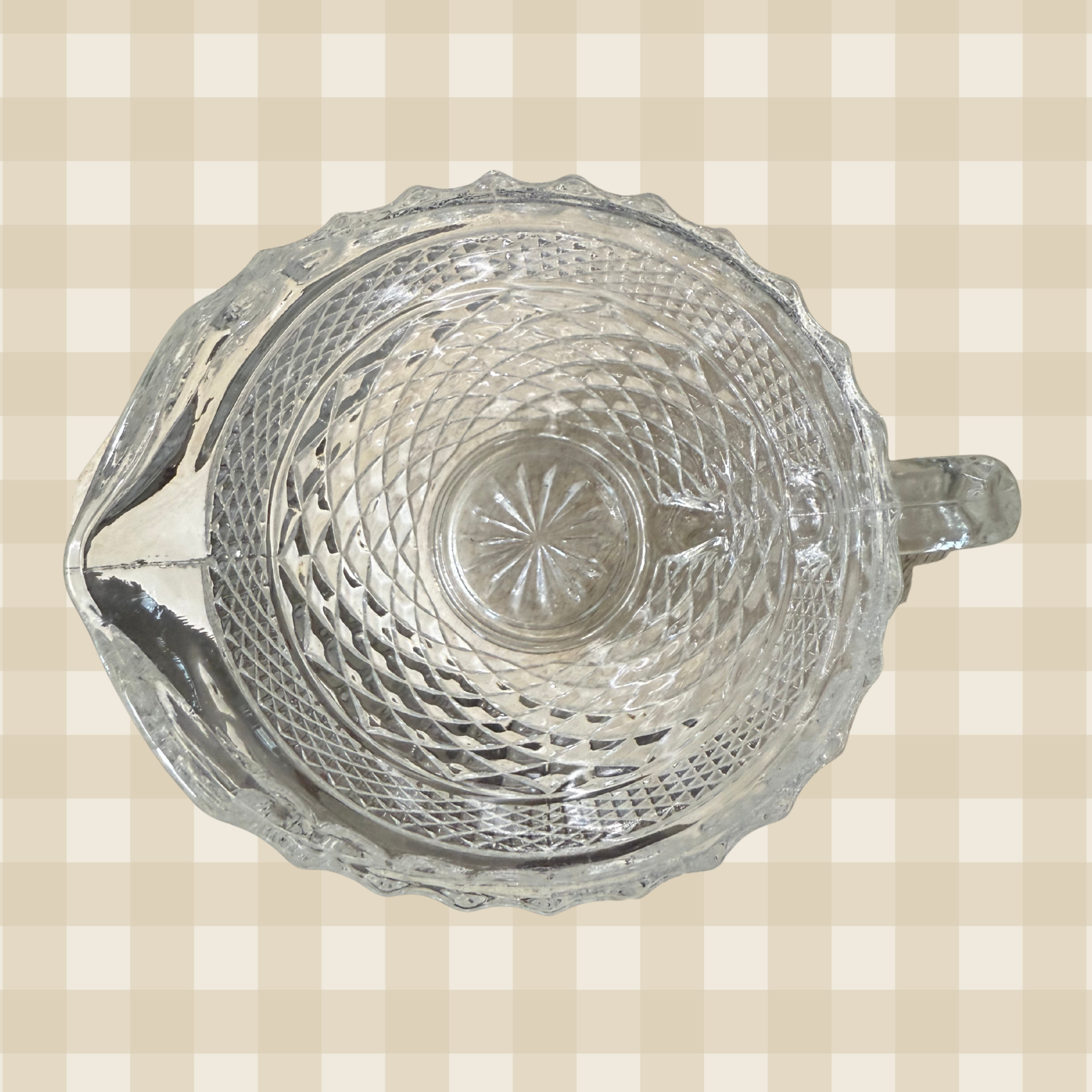 Vintage 5.5" Anchor Hocking Wexford Pattern Pitcher