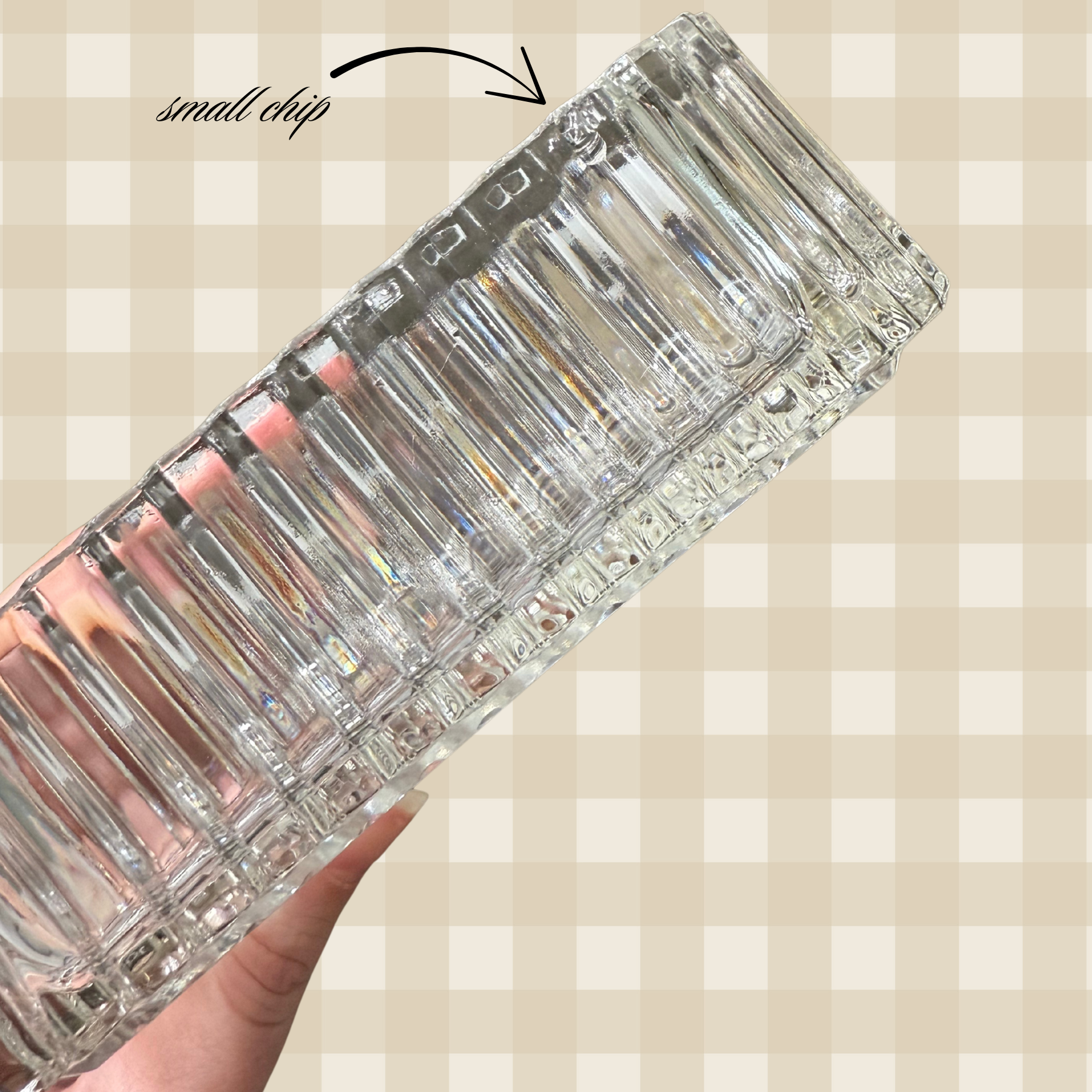 Antique EAPG Clear Rectangular Trinket Box w Lid