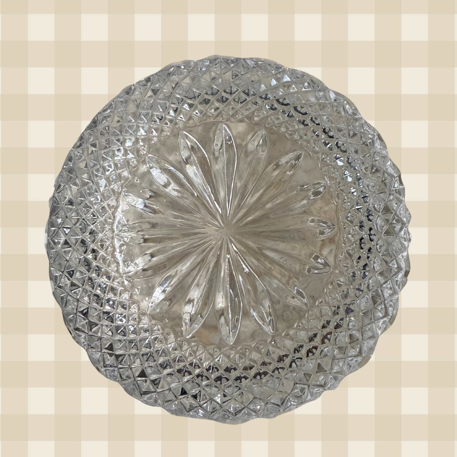 Vintage Scallop Edged Crystal Trinket Dish