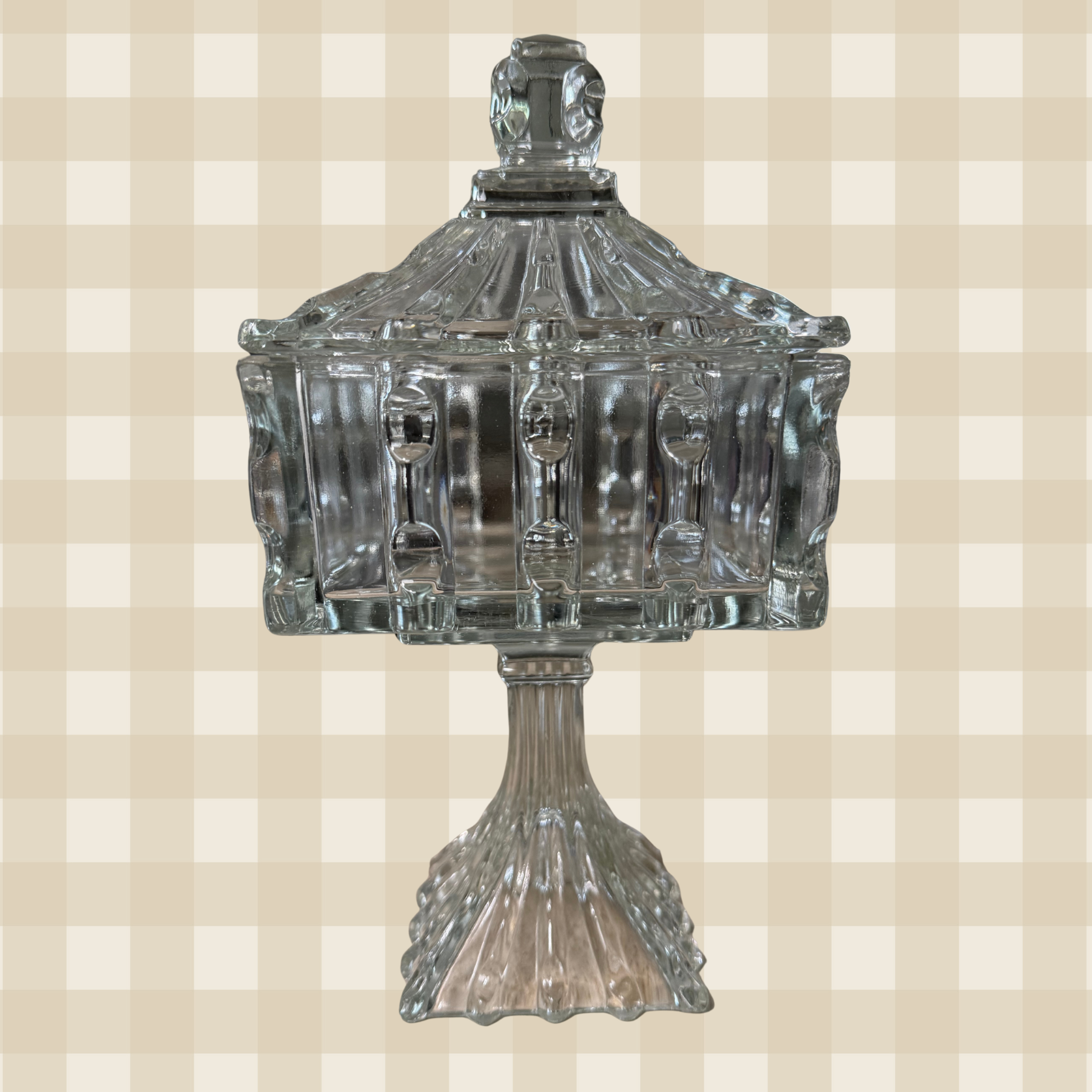 EAPG US Glass Co. Broken Column Cake Dish