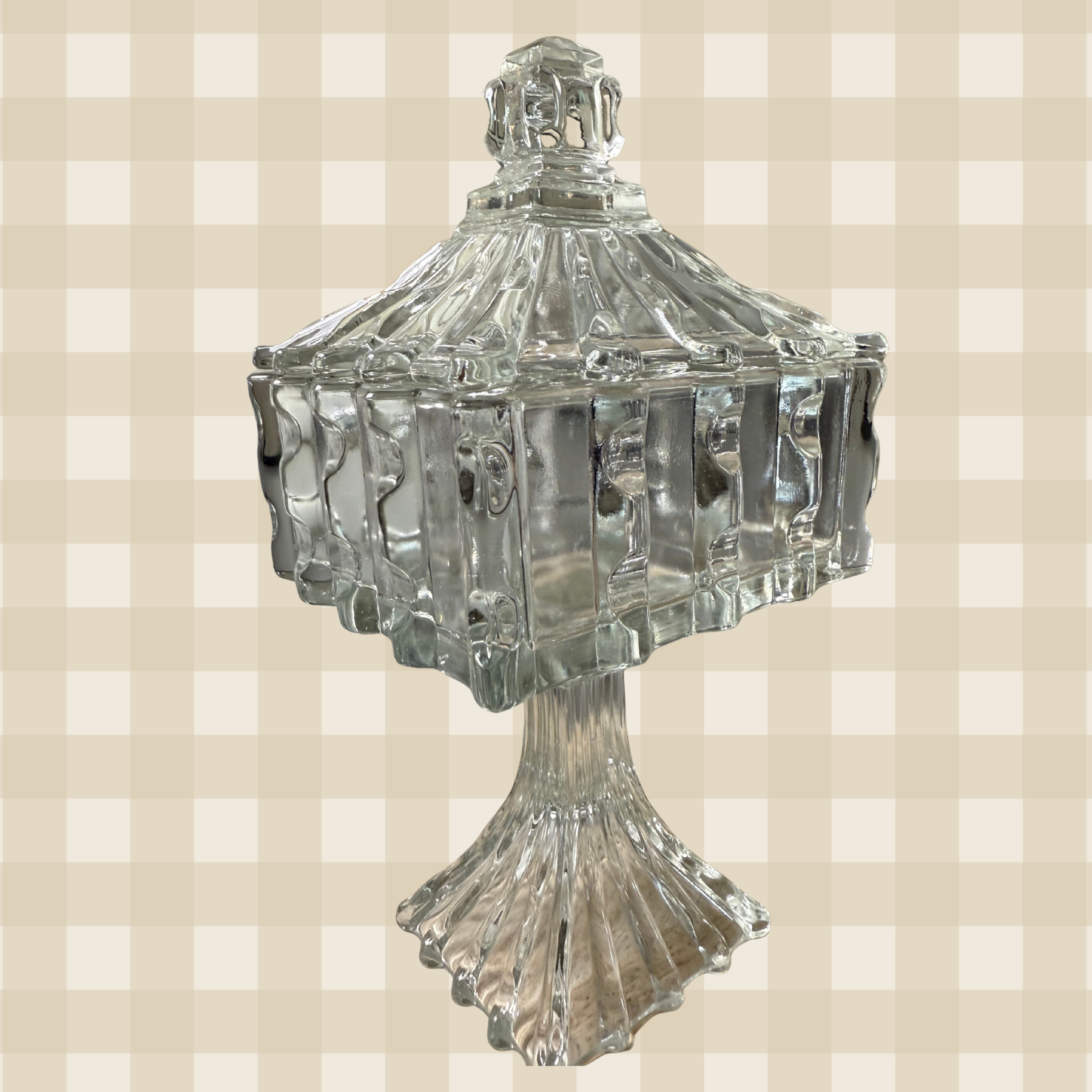 EAPG US Glass Co. Broken Column Cake Dish