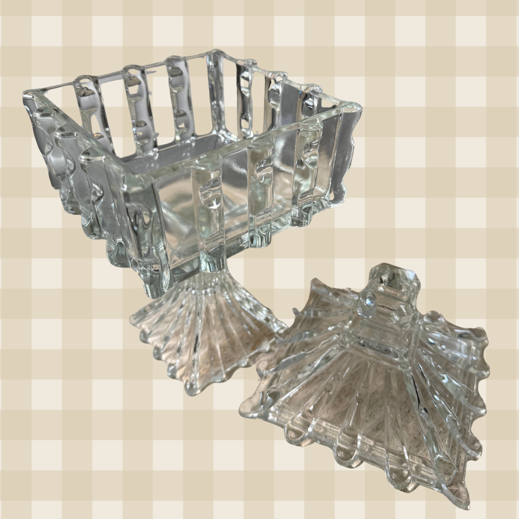 EAPG US Glass Co. Broken Column Cake Dish