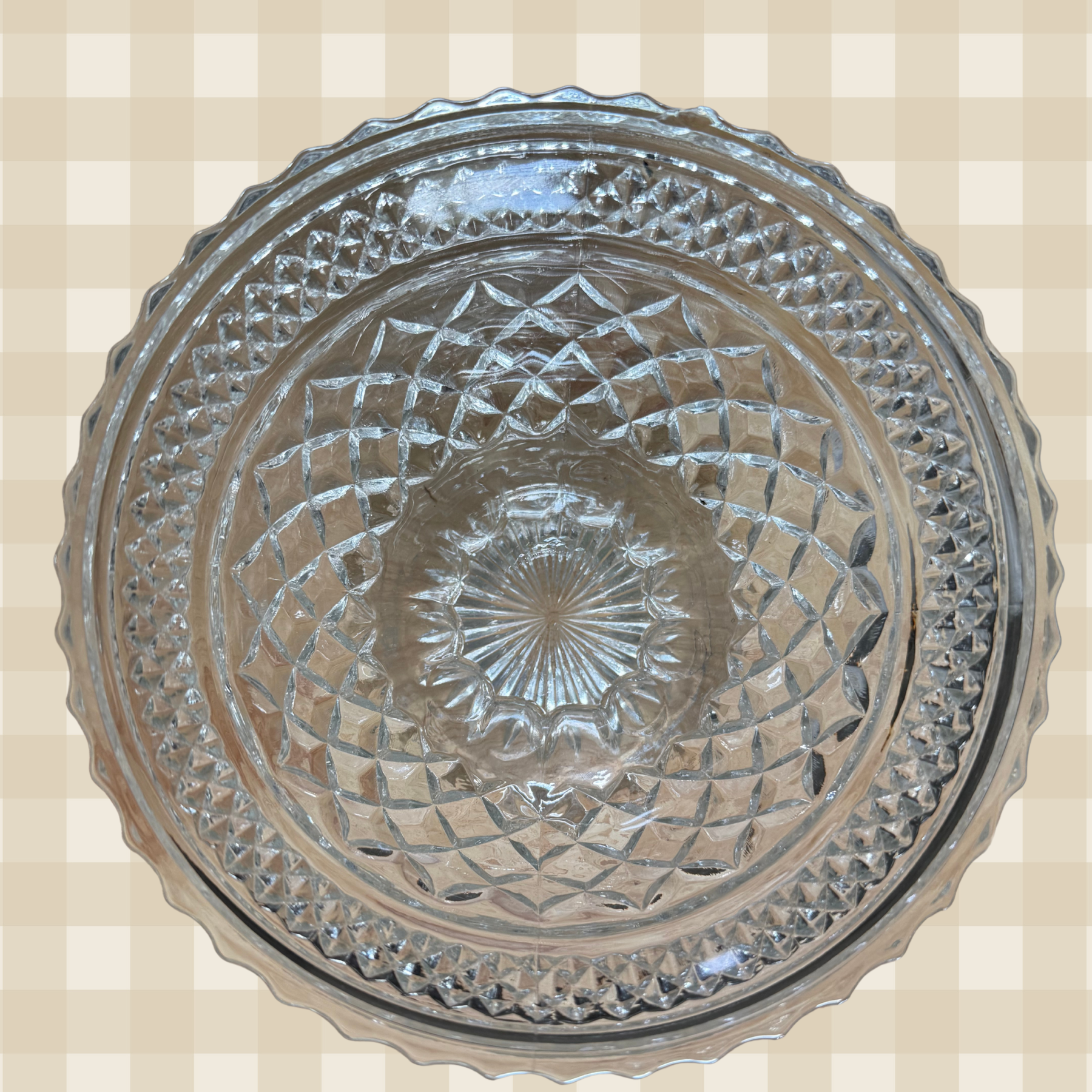 Vintage Anchor Hocking Wexford Diamond Pattern Bowl