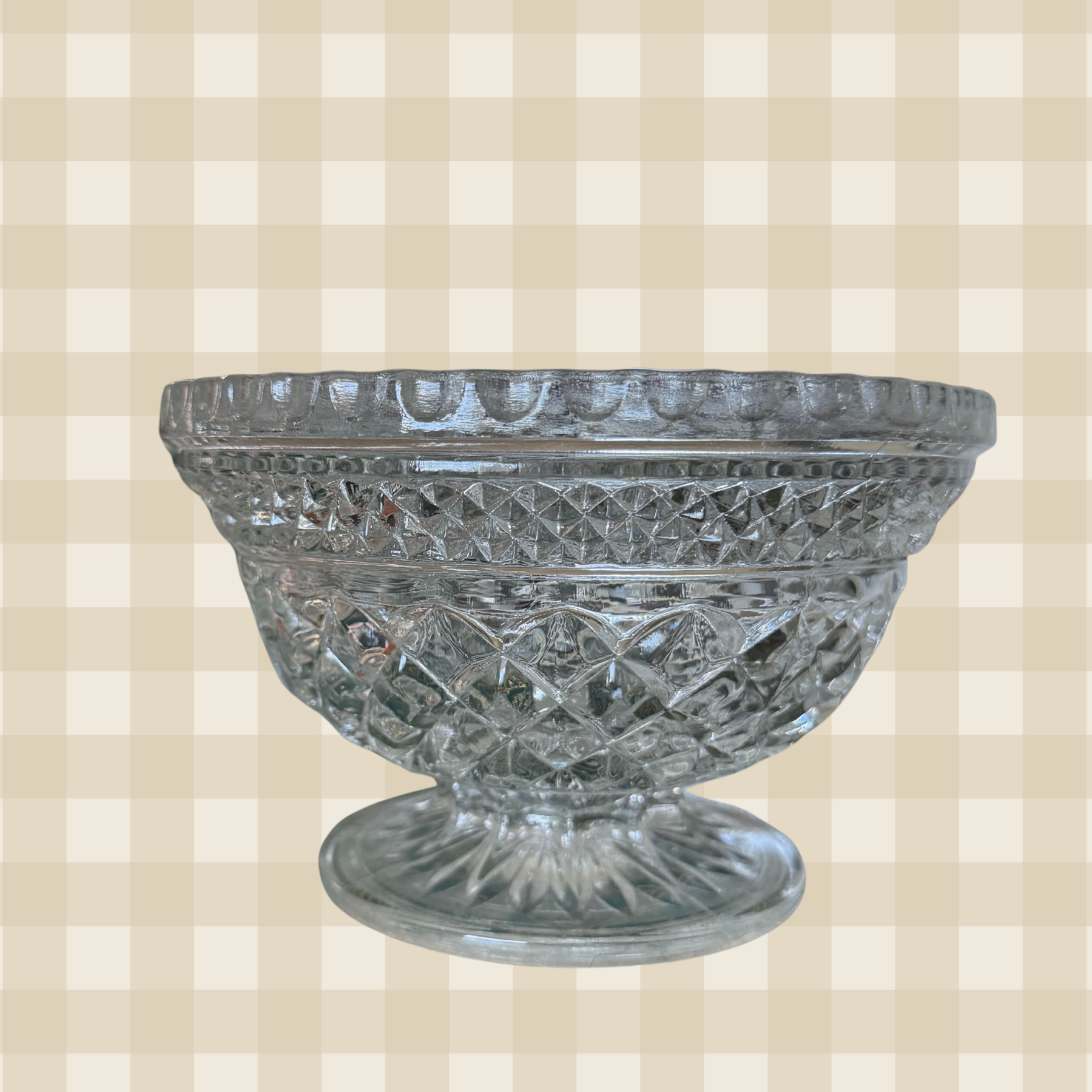 Vintage Anchor Hocking Wexford Diamond Pattern Bowl