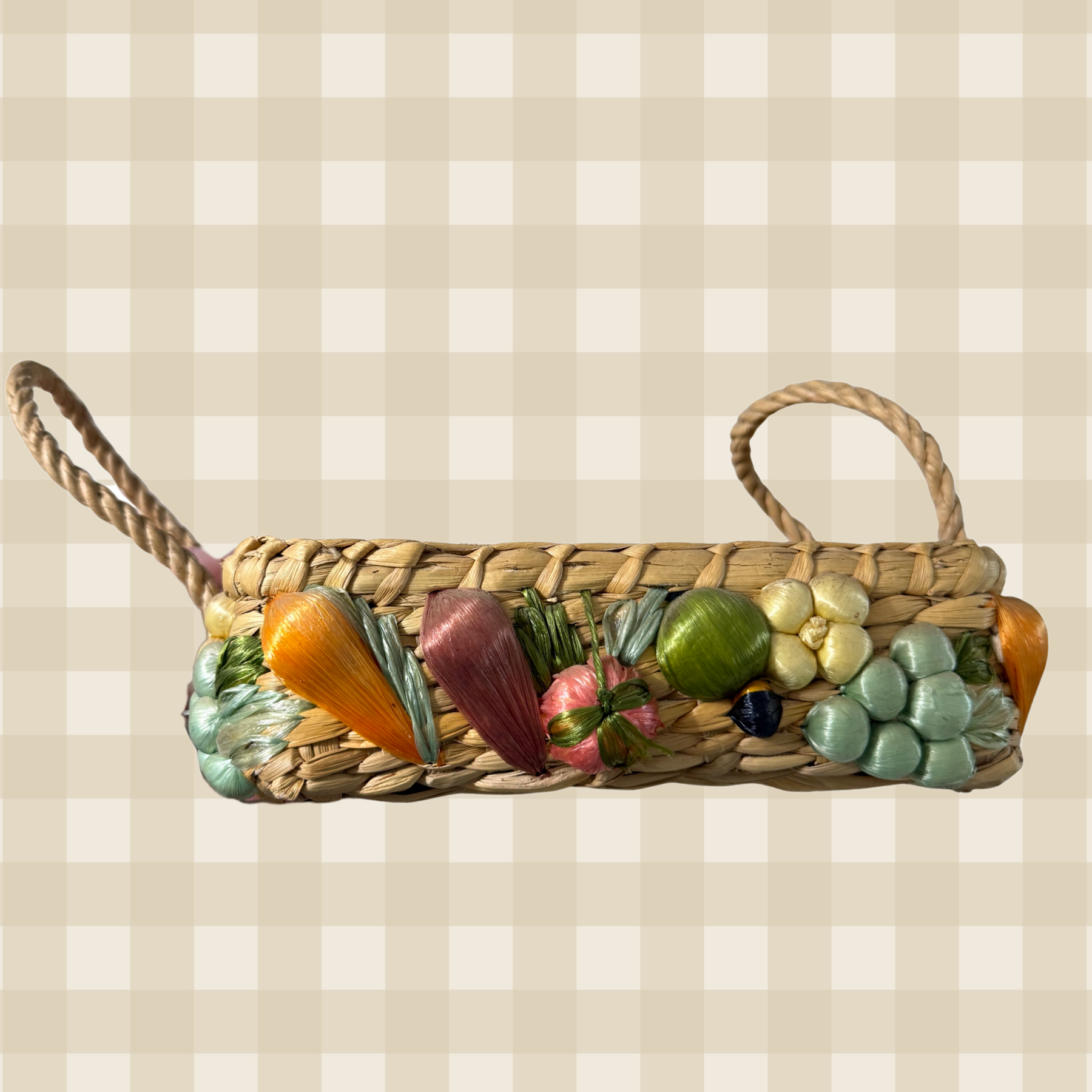Small Casserole Fruit & Veggies Serving Wicker Basket