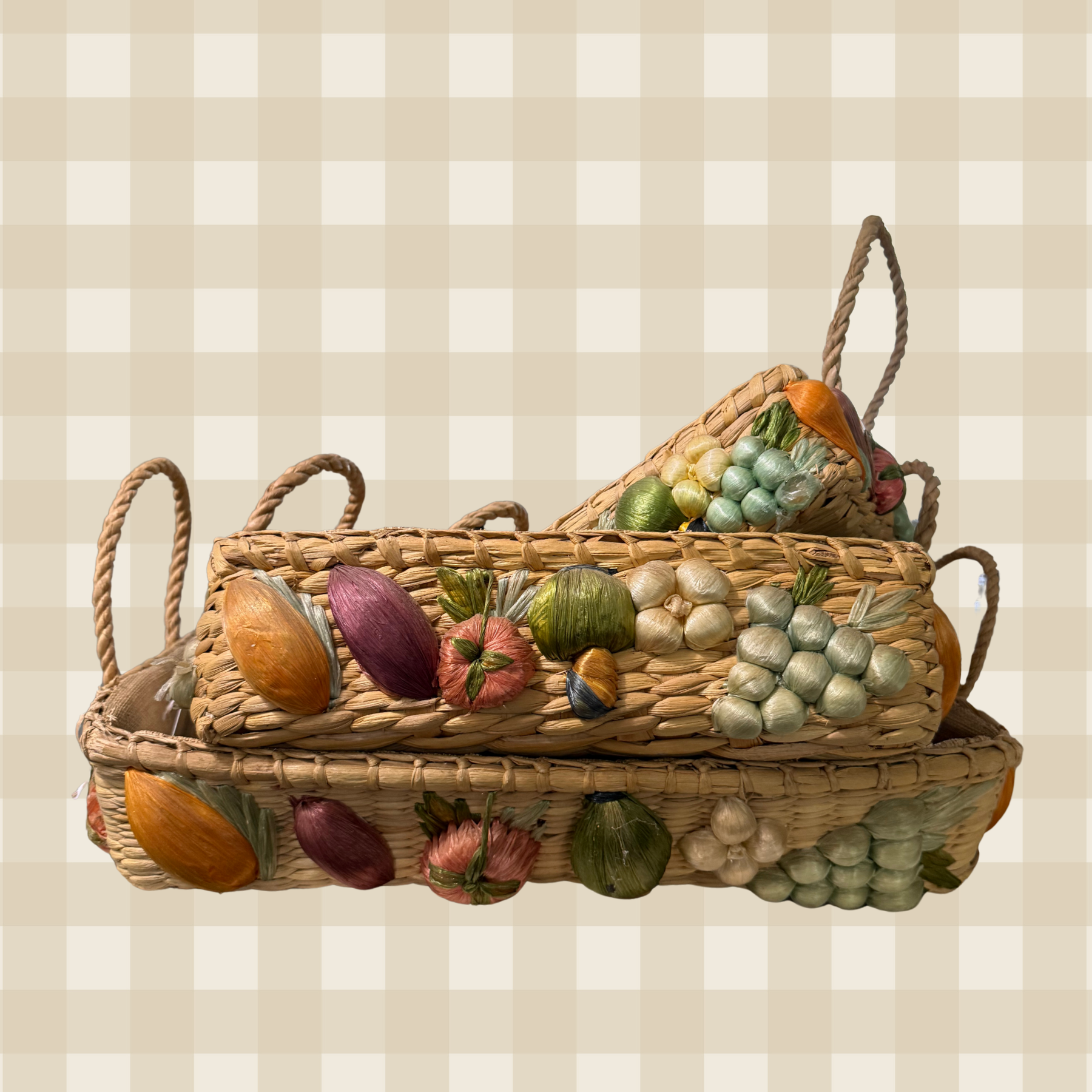 Medium Casserole Fruit & Veggies Serving Wicker Basket