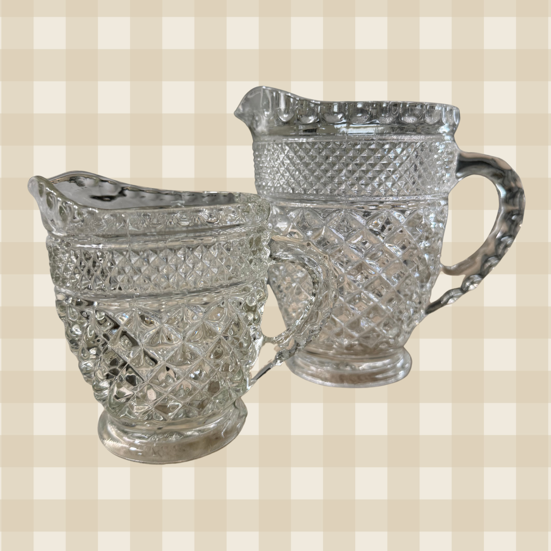 Vintage 4.25" Anchor Hocking Wexford Pattern Pitcher
