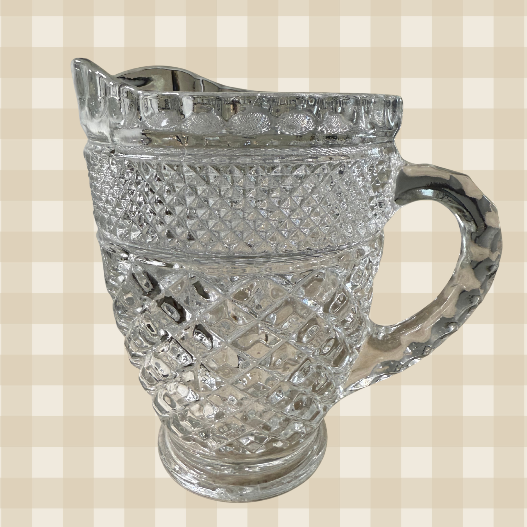 Vintage 5.5" Anchor Hocking Wexford Pattern Pitcher