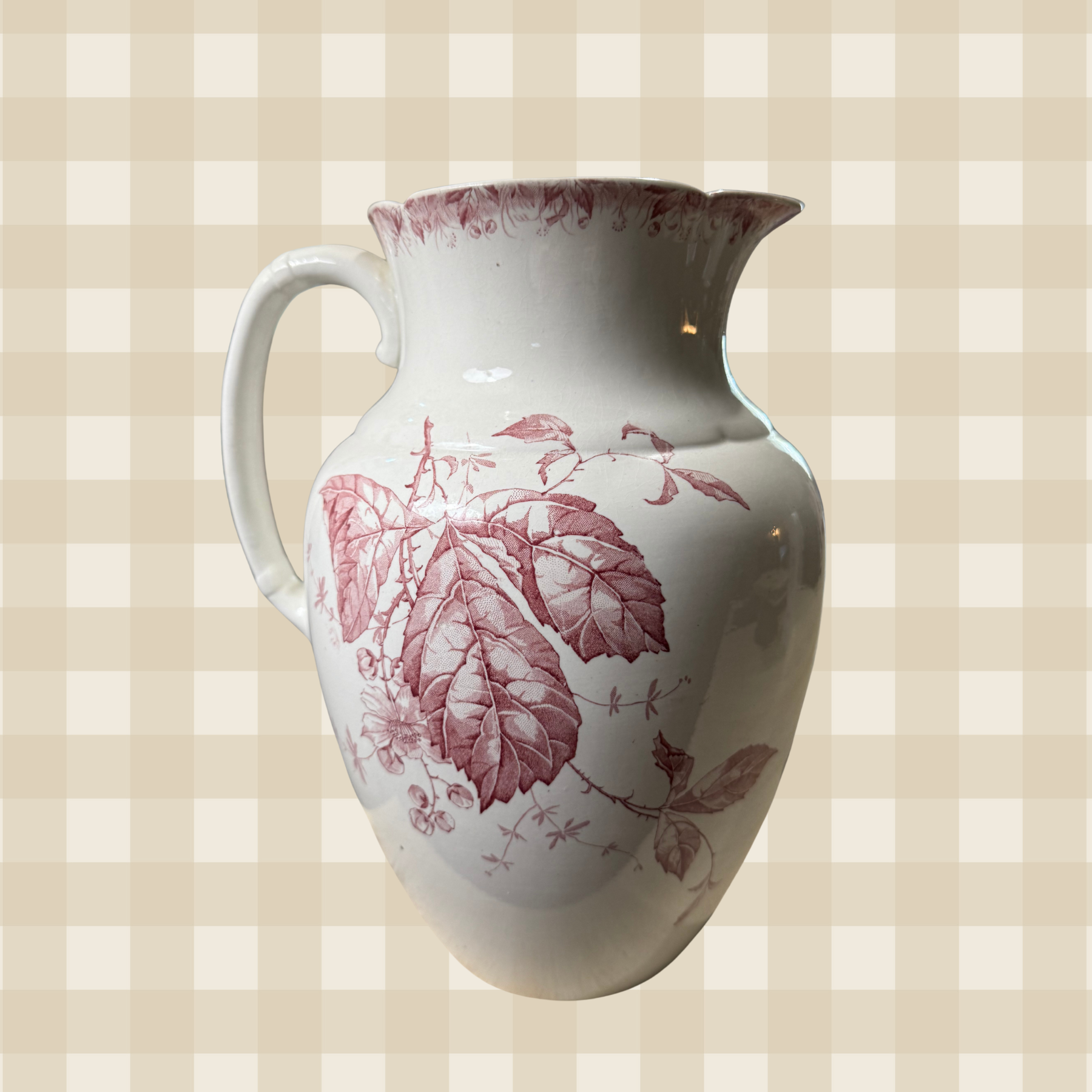 Antique Albion Blossom Transferware Pitcher