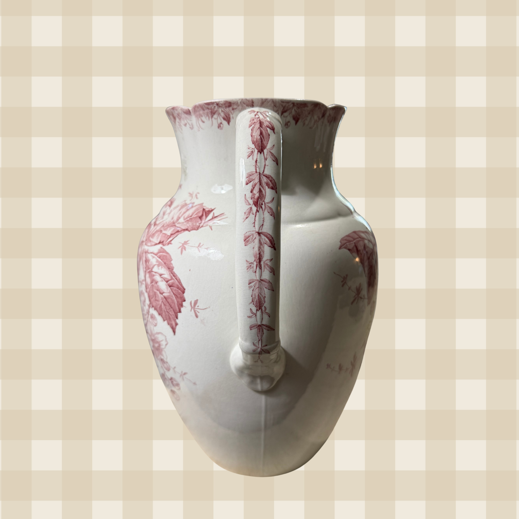 Antique Albion Blossom Transferware Pitcher