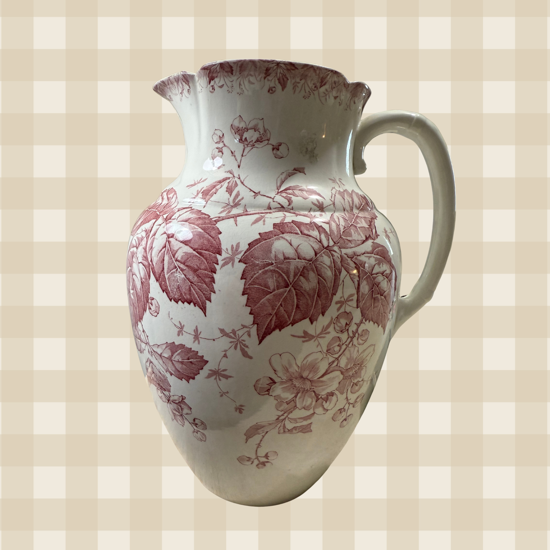Antique Albion Blossom Transferware Pitcher
