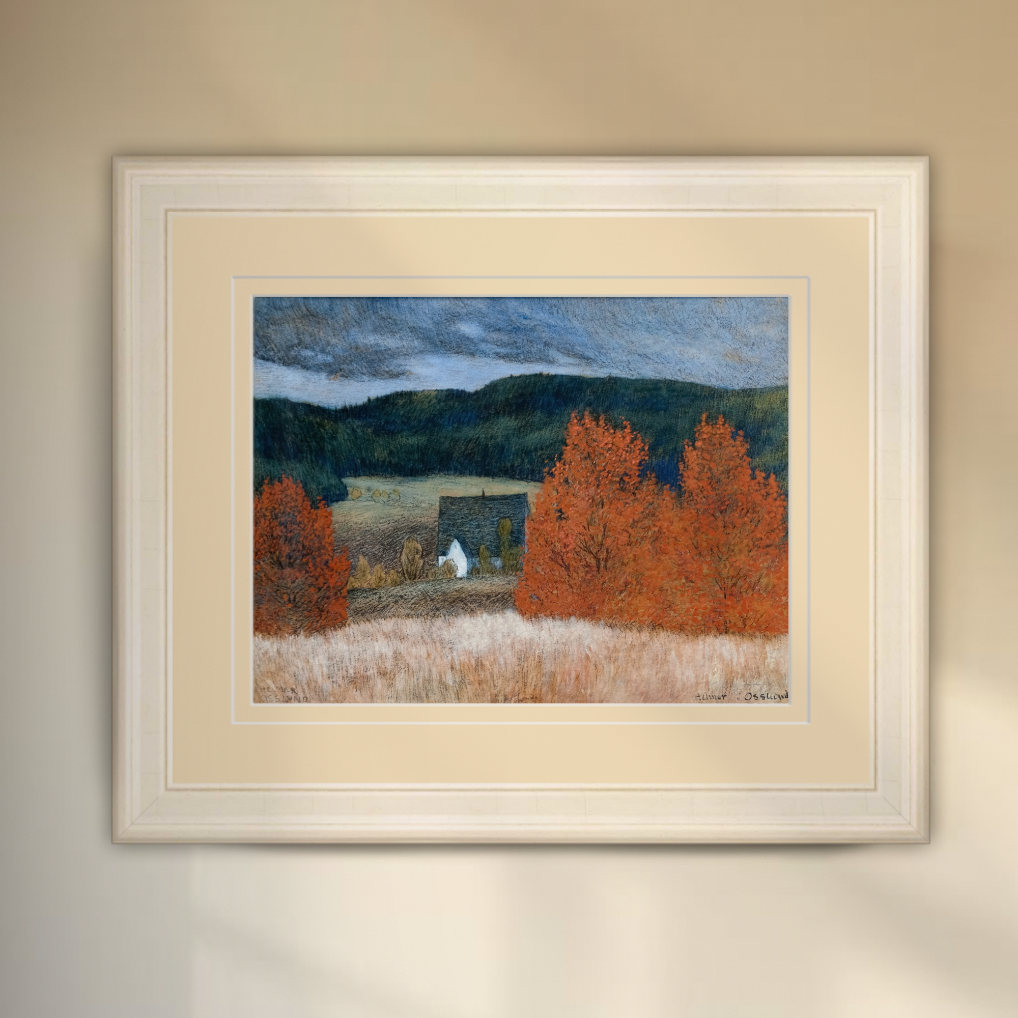Autumn No 01 - Helmer Osslund Landscape 19.5" x 16" Framed Fine Art
