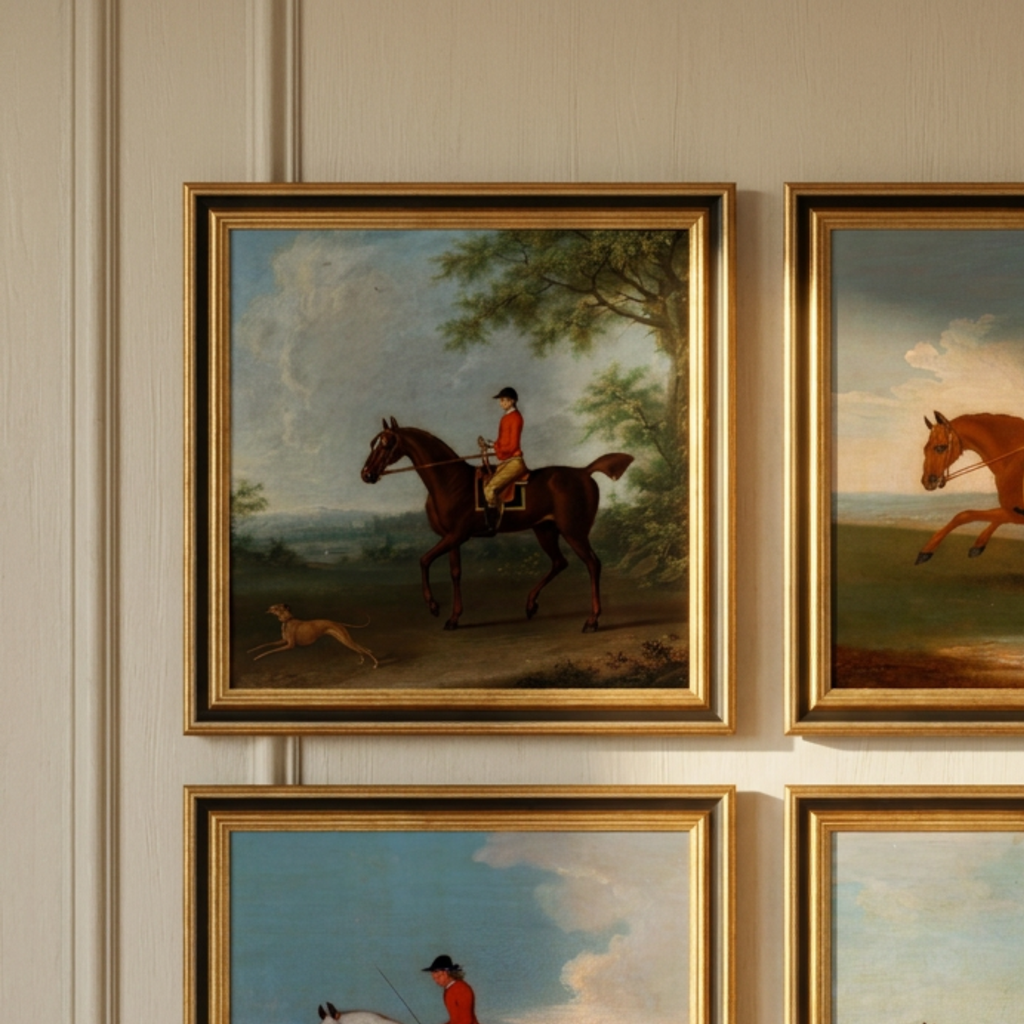 The Paddock No. 06 - 10x10" Framed English Racehorse Equestrian Portrait