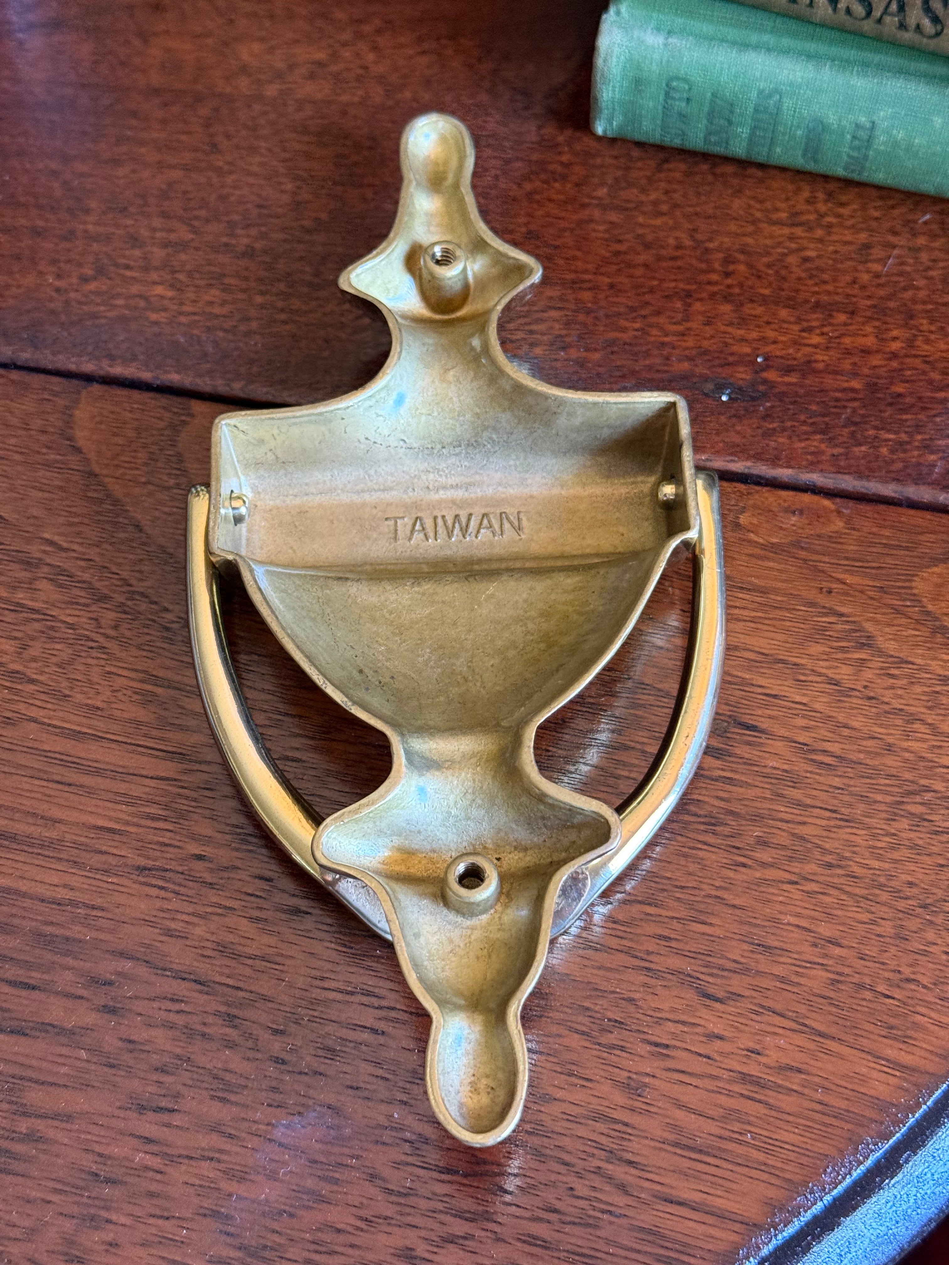 Vintage Solid Brass Urn Door Knocker