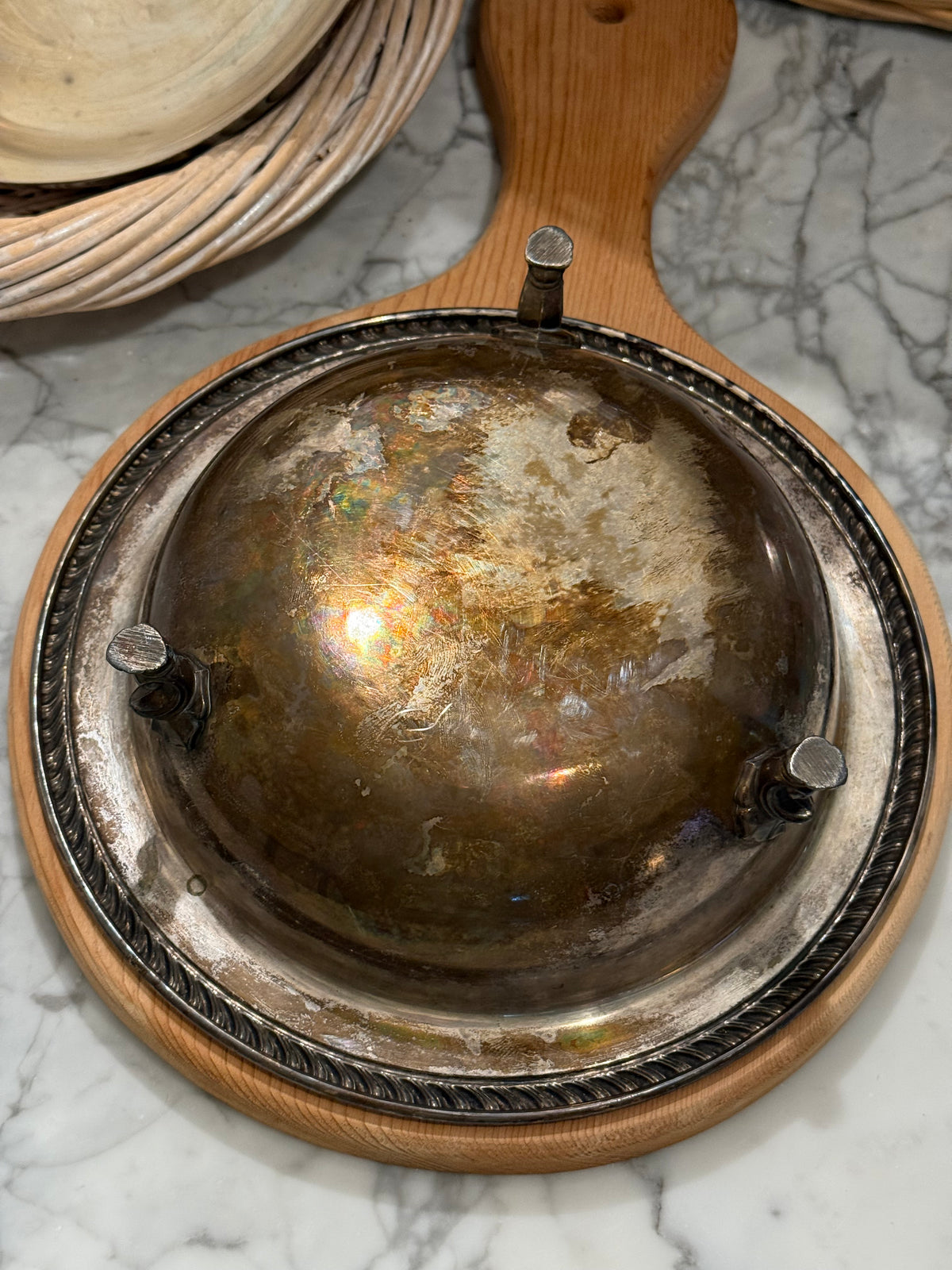 Round Silver Covered Casserole Tureen