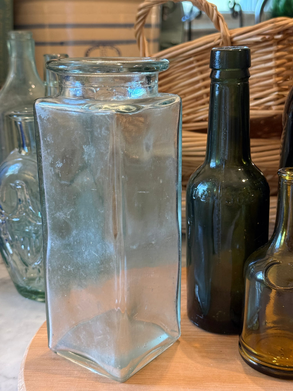 Tall Square Pillar Glass Vessel