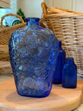 Vintage Libbey Cobalt Glass Seashell Bottle
