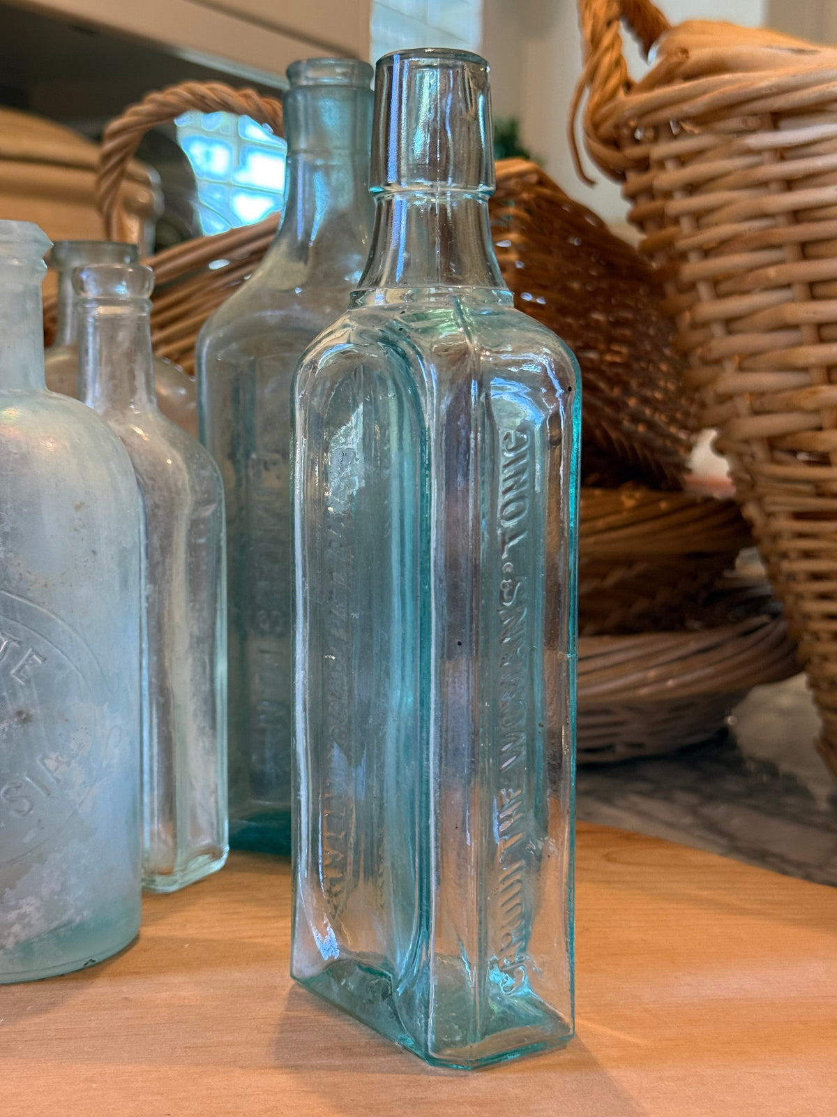 Antique Cardui Woman's Tonic Aqua Bottle