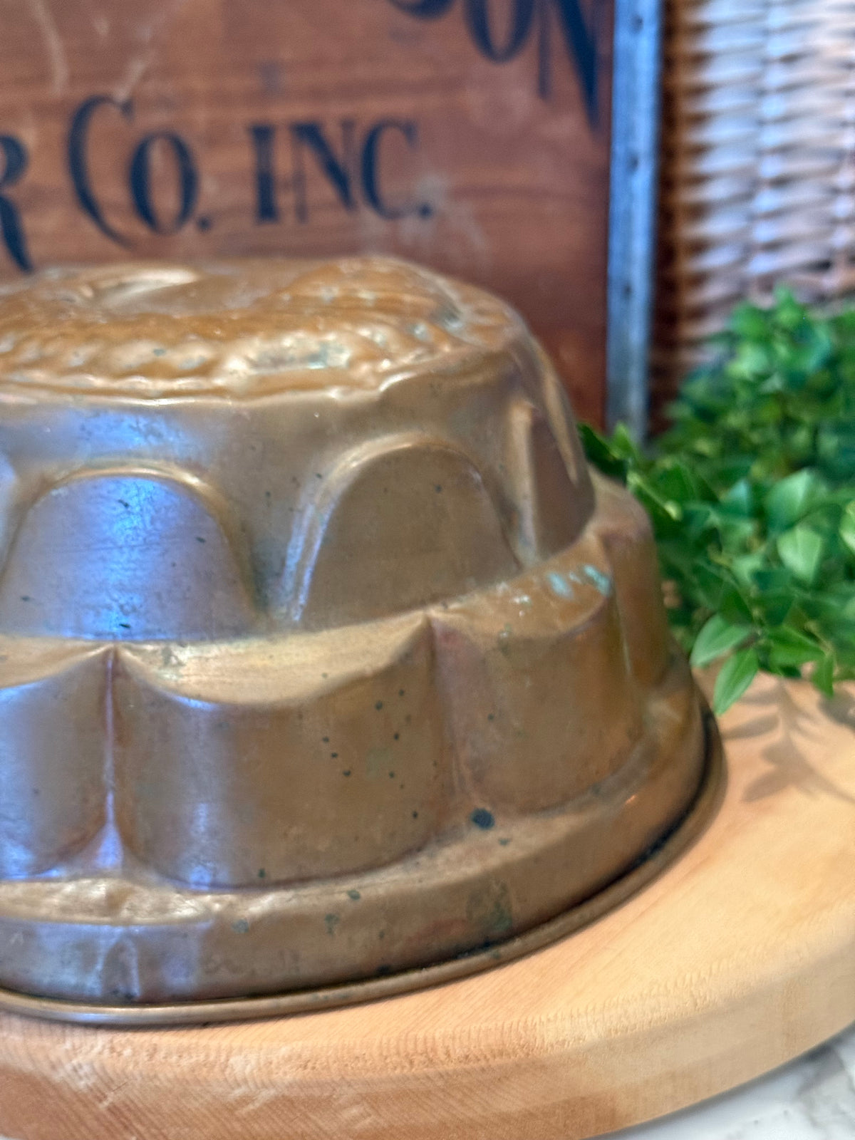 Vintage European Circular Copper Fish Mold