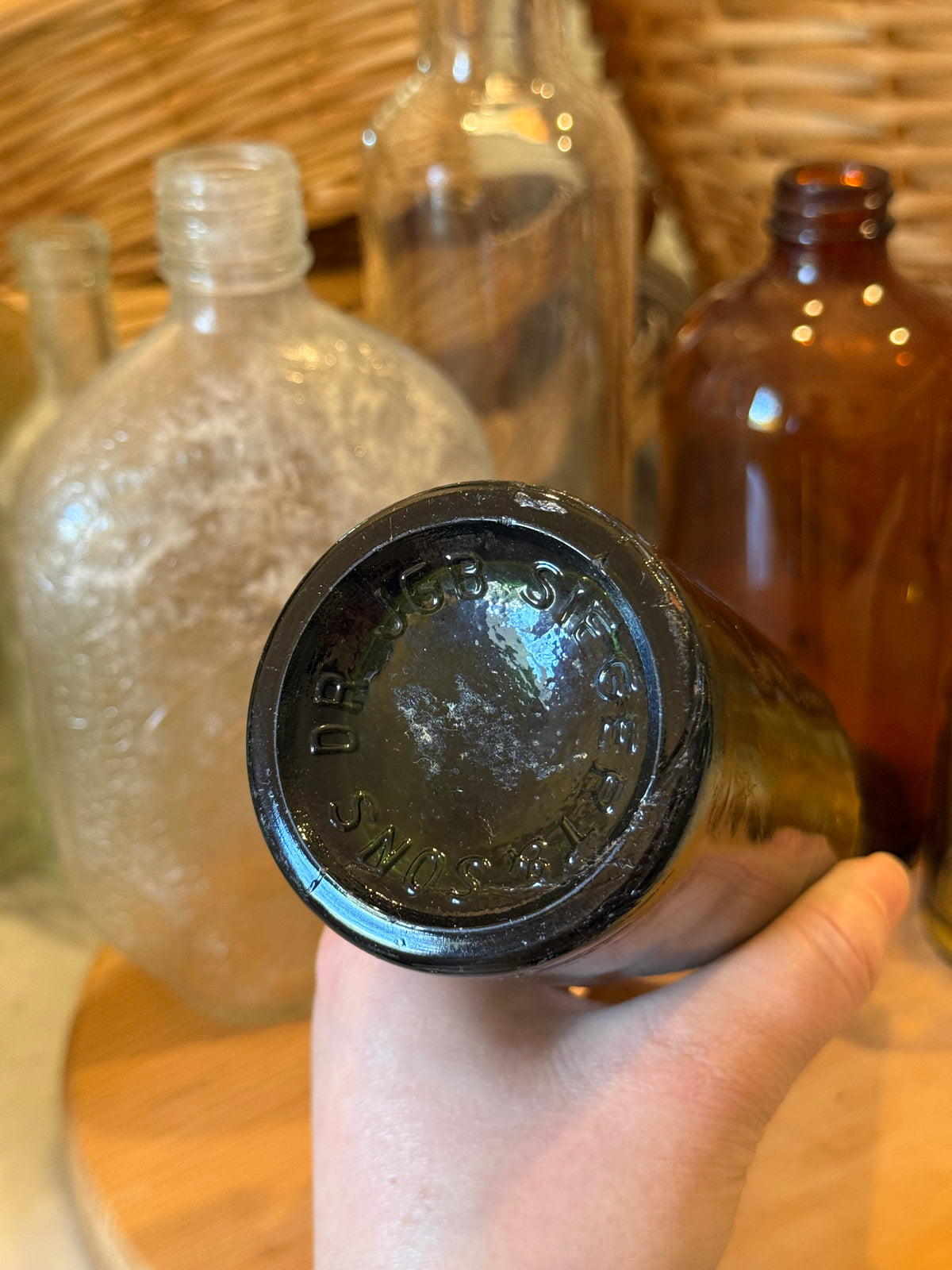 Antique Emerald Glass Siegert Bitters Bottle