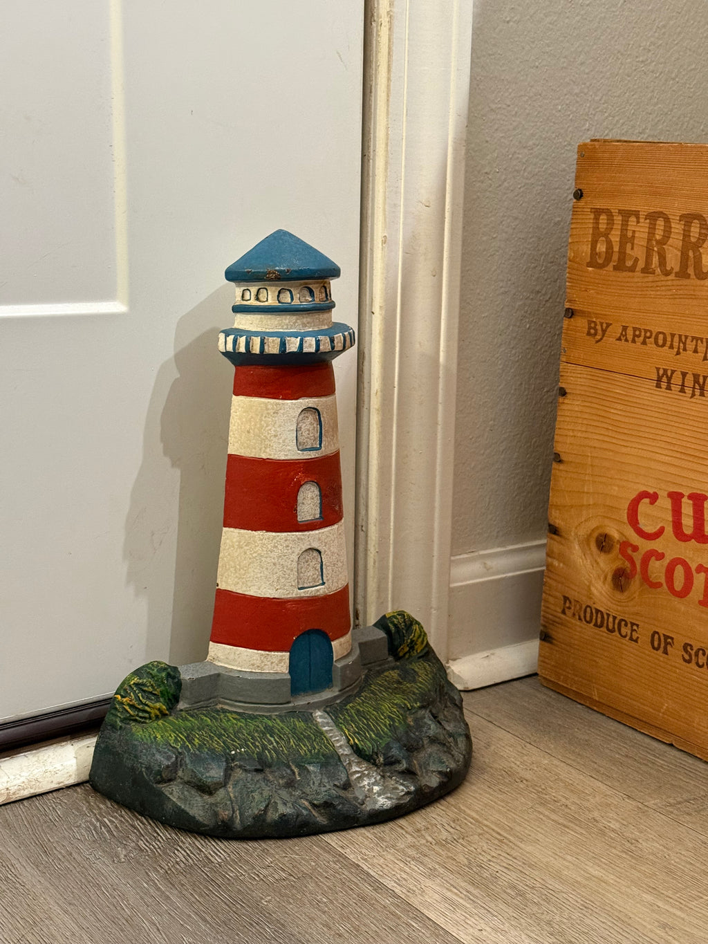 Vintage Cast Iron Lighthouse Door Stop - Cape Cod Nautical Decor