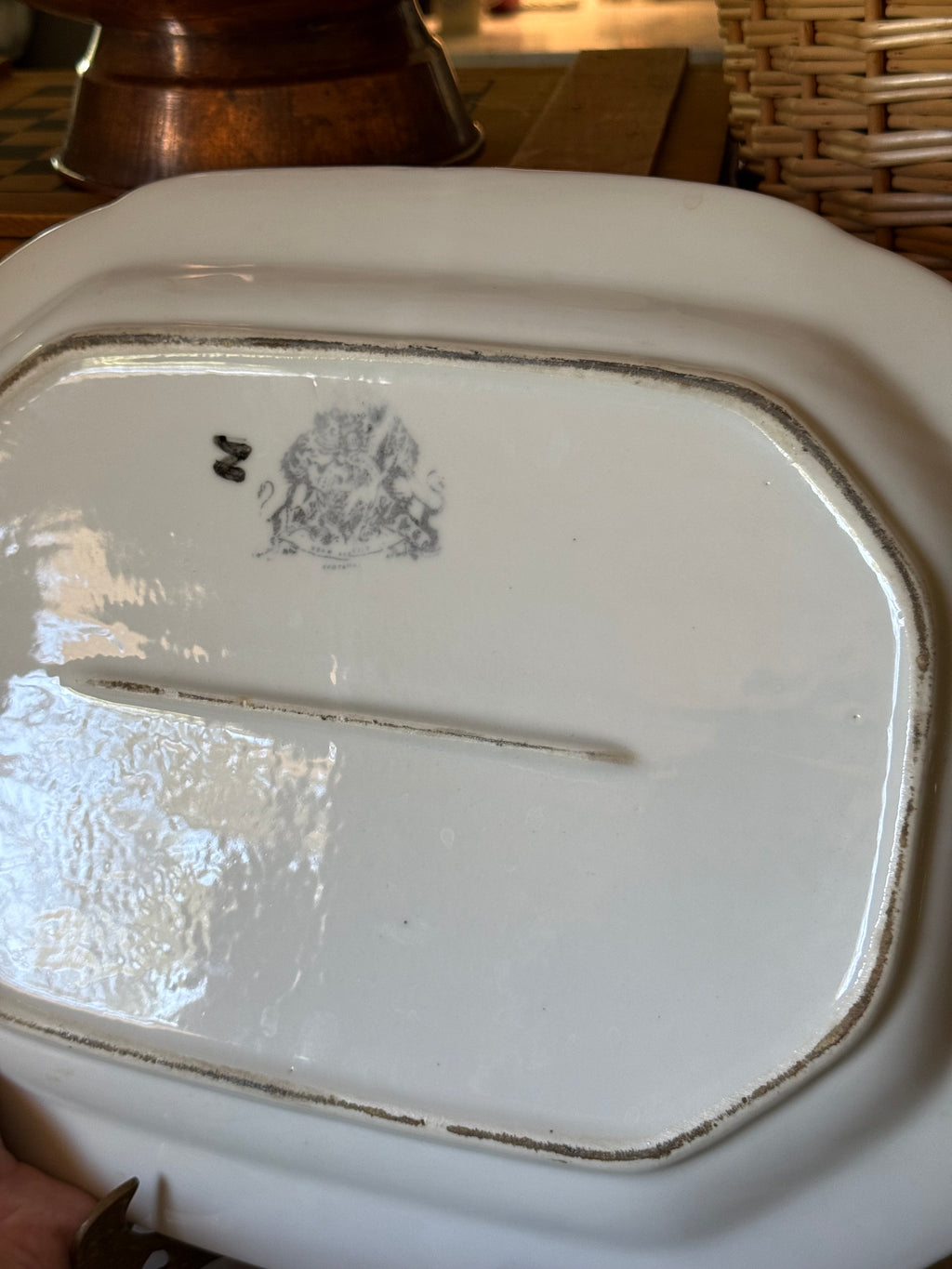 Vintage Grand Black Victorian Ironstone Platter