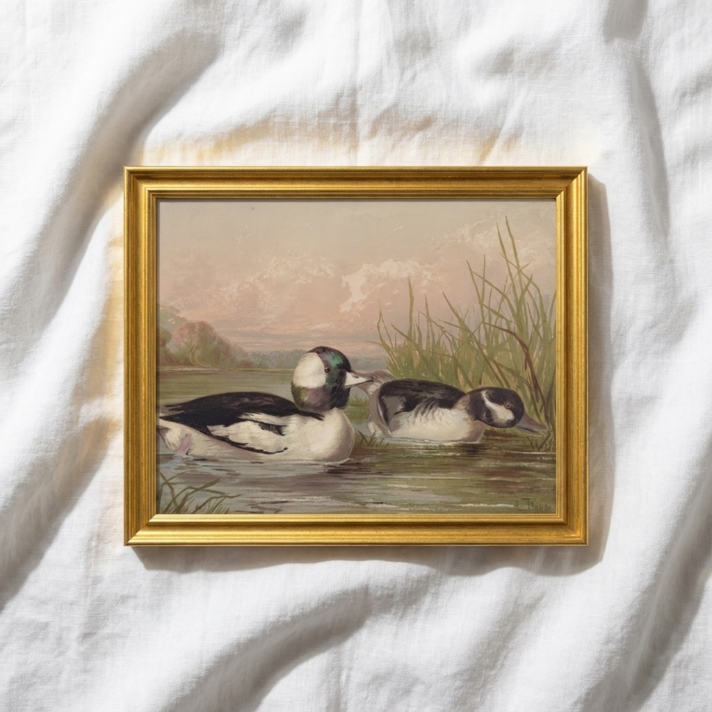 The Waterfowl No. 02 - Archival 8 x 10" Framed Bufflehead Ducks Fine Art Print