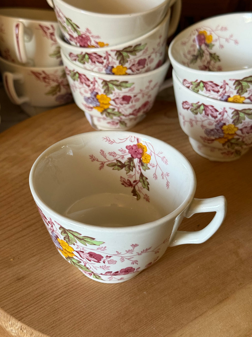 Vintage Ridgway English Garden Ironstone Teacup and Saucer