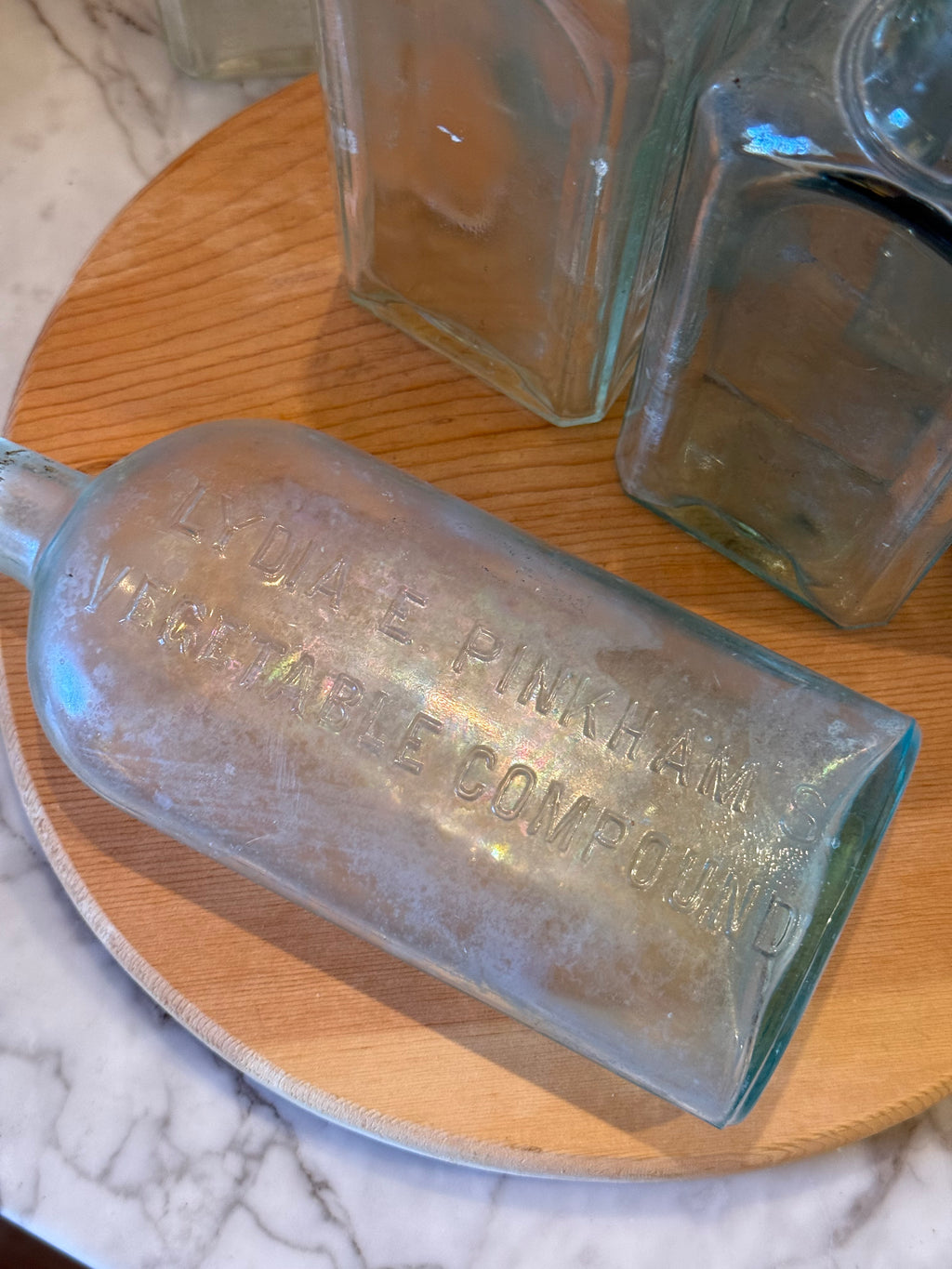 Antique Lydia Pinkham Aqua Apothecary Bottle