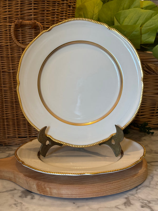 Scalloped Gold Castelon Plates, Set of 2