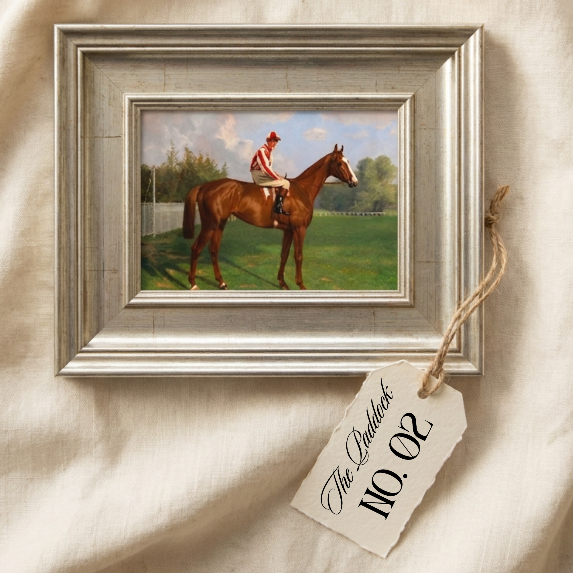 The Paddock No. 02 - 5x7" Framed English Horse Jockey Equestrian Portrait