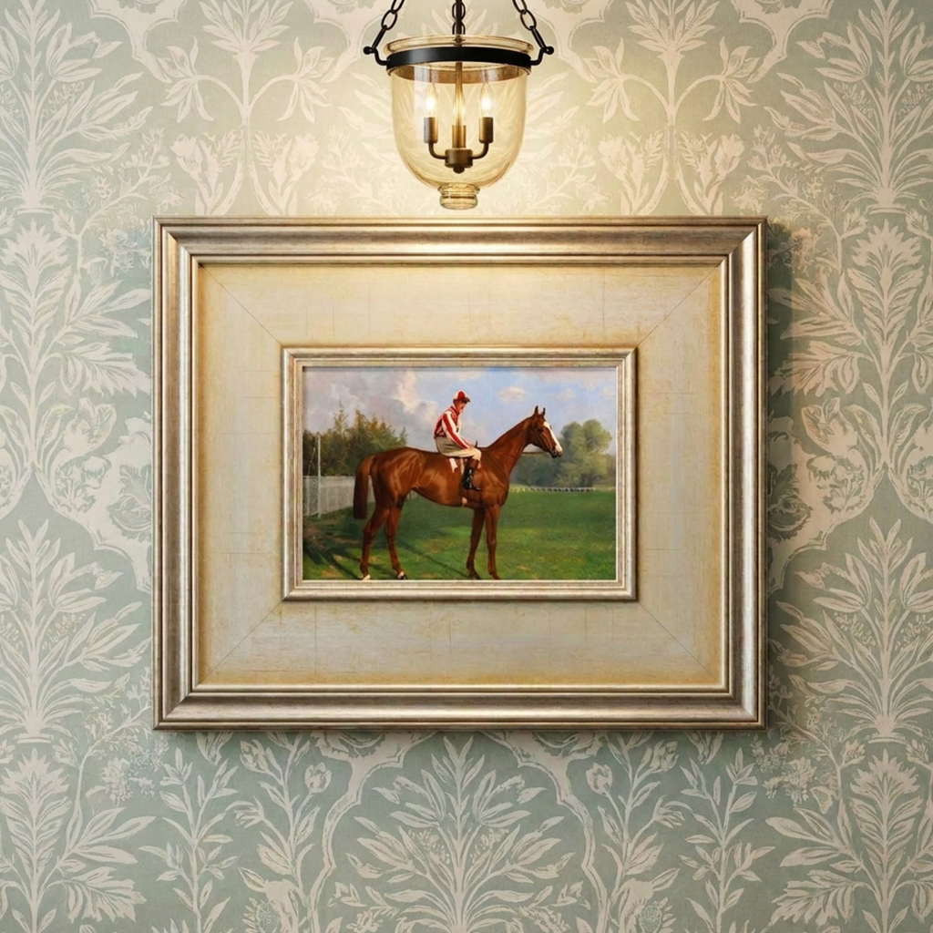 The Paddock No. 02 - 5x7" Framed English Horse Jockey Equestrian Portrait