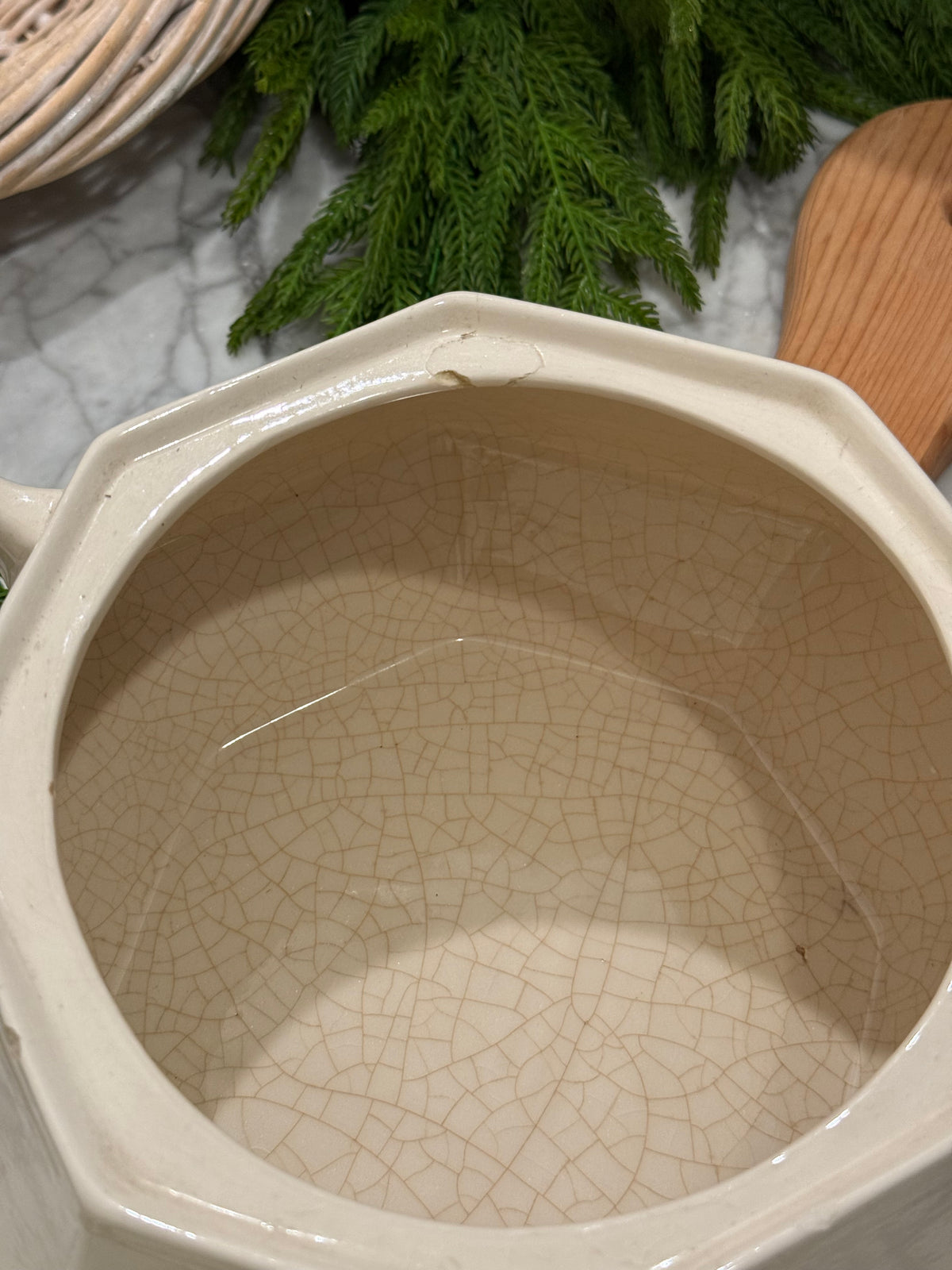 Creamware Octagonal Soup Tureen with Ladle