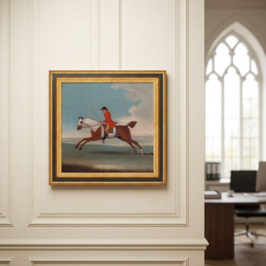 The Paddock No. 03 - 10x10" Framed English Racehorse Equestrian Portrait