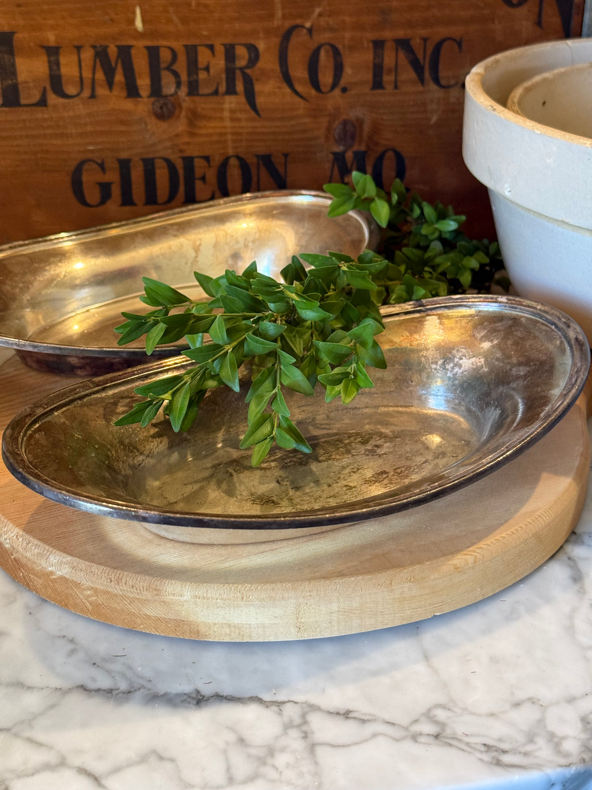 Vintage Silver Plated Trays, Set of 2