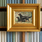 The File Dog No. 07 - 5x7 Framed Fine Art Gordon Setters Hunting Portrait