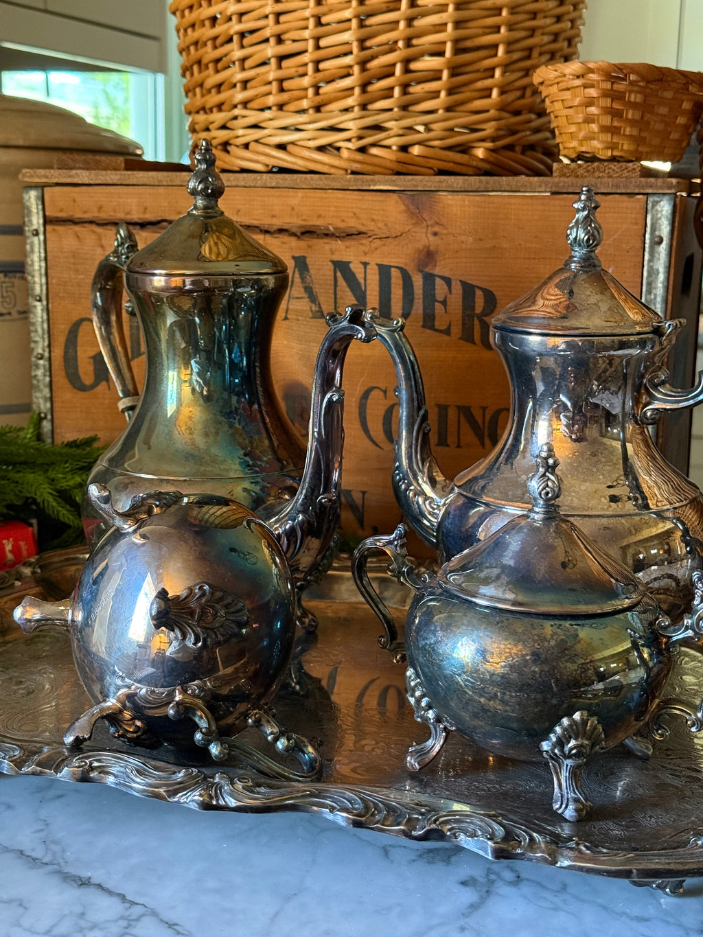 Grand F.B. Rogers Silver Tea & Coffee Service Set