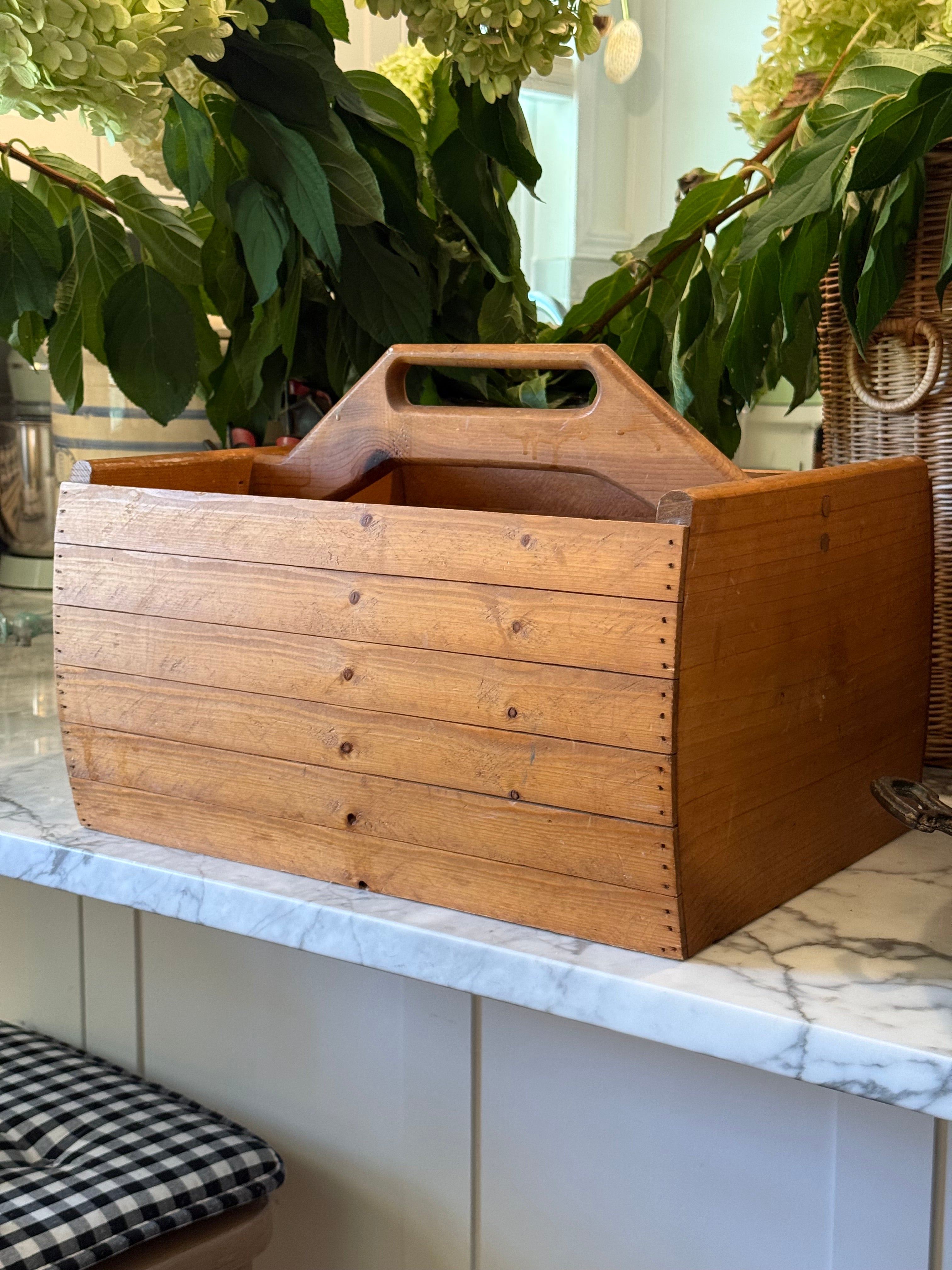 Antique Primitive Wooden Tool Caddy