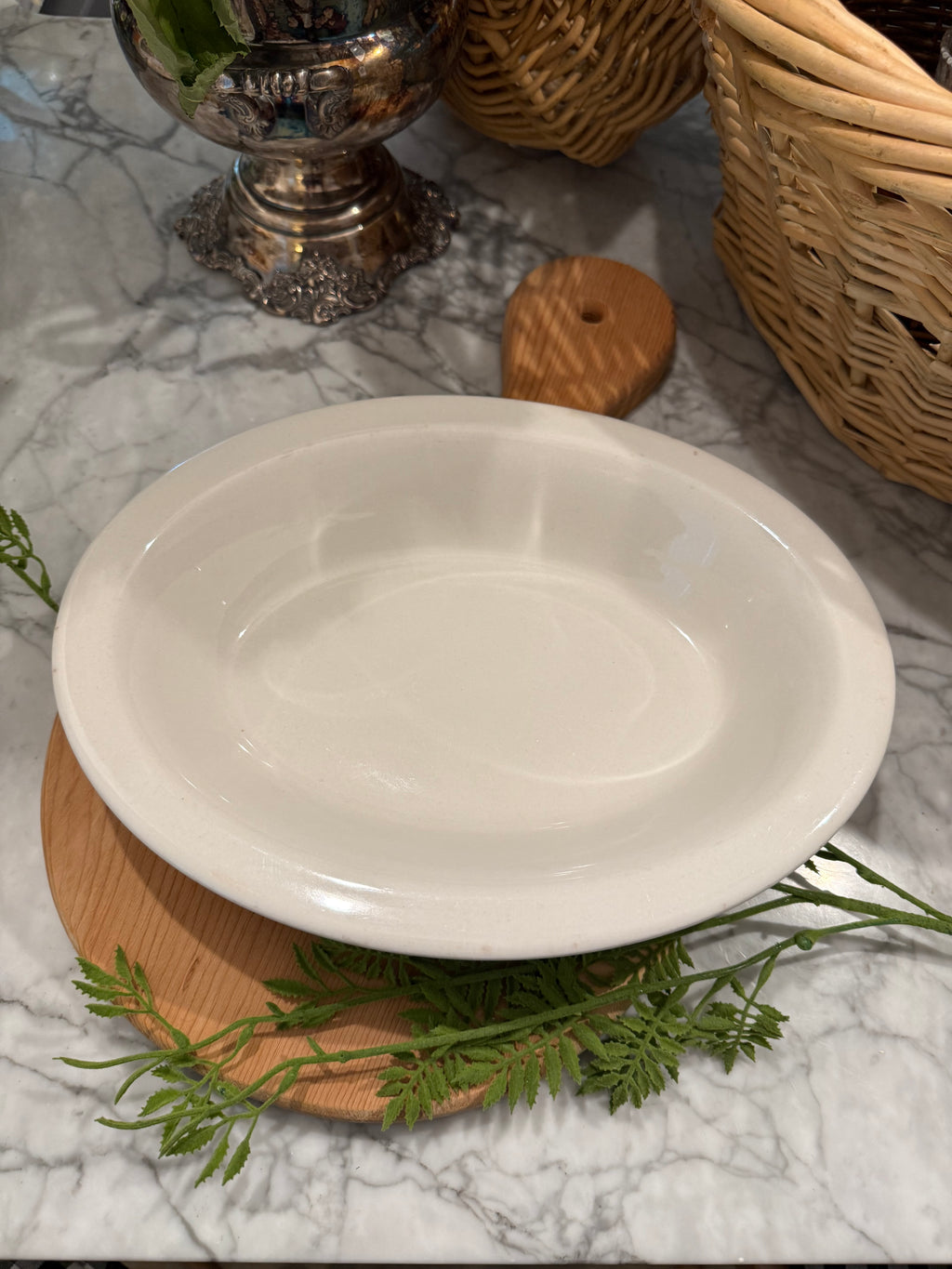 Vintage TEPCO USA Ironstone Oval Serving Bowl