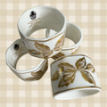 Wedgewood Gold Tonquin Bone China Gold White Napkin Ring - Set of 4