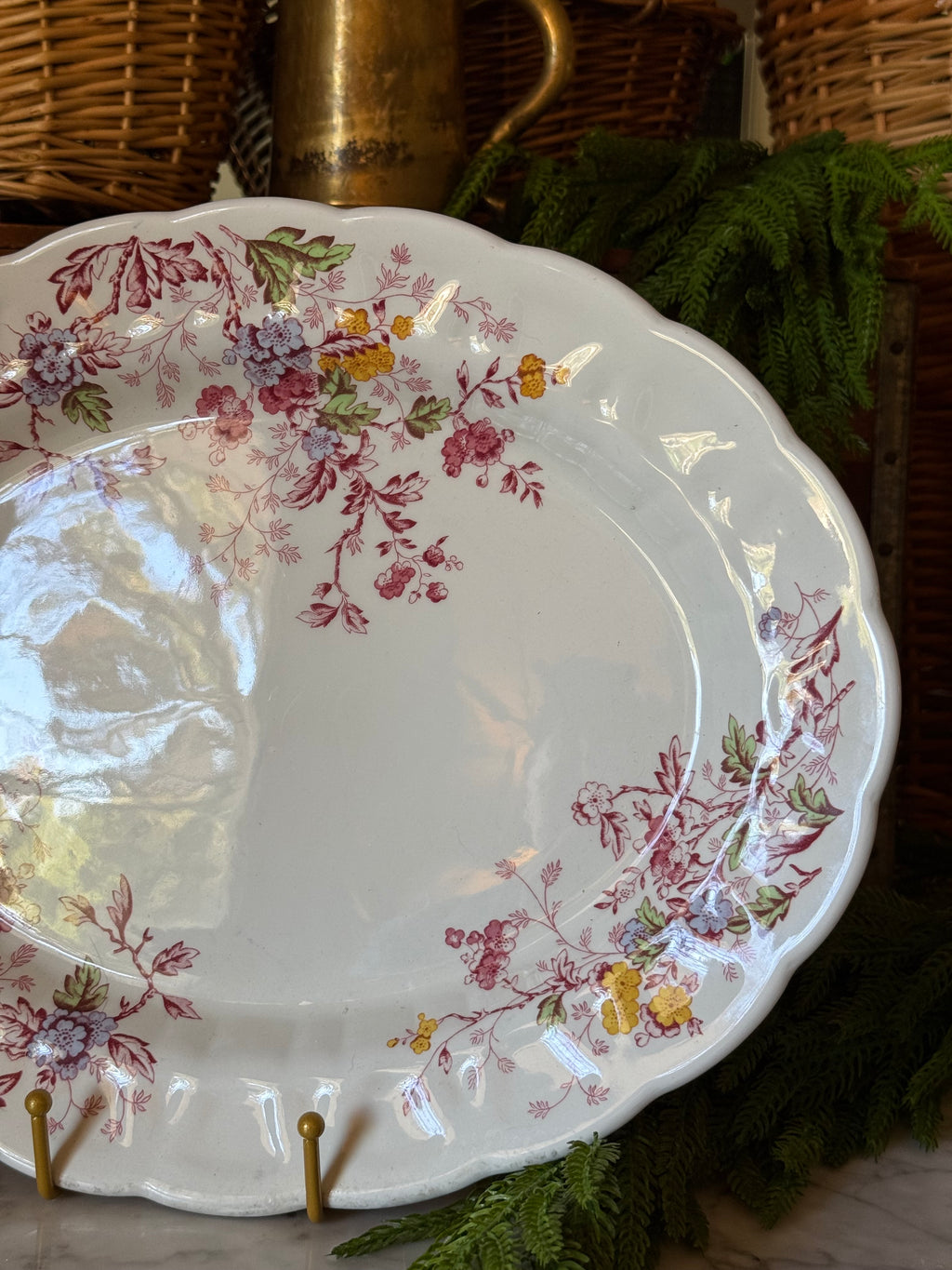 Vintage Ridgway English Garden Ironstone Platter