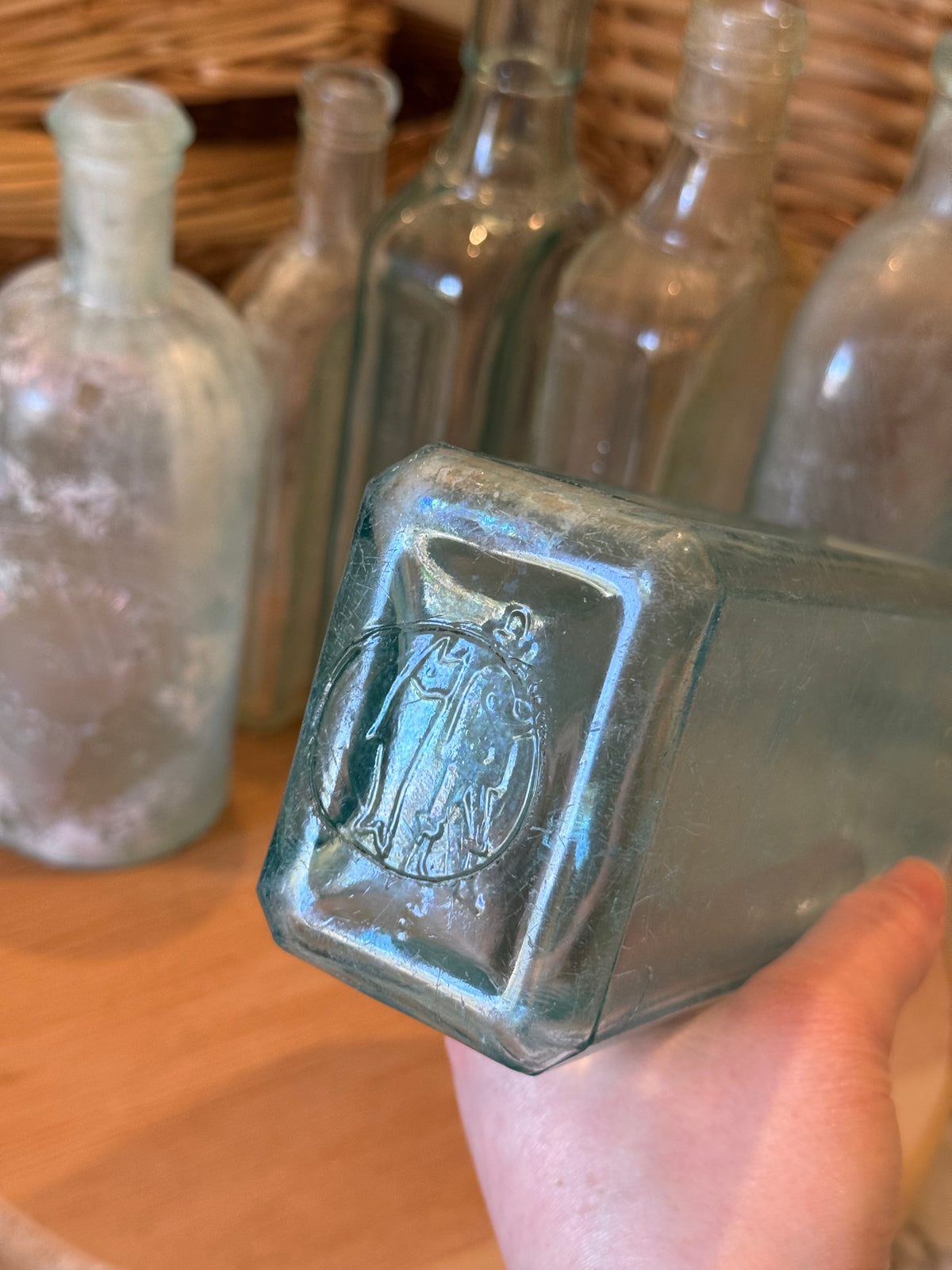 Antique Scott's Emulsion Aqua Apothecary Bottle