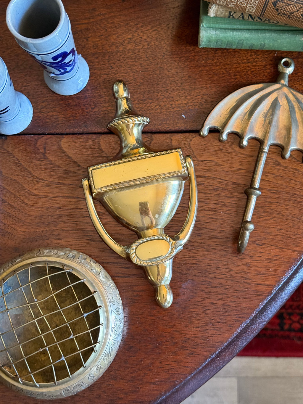 Vintage Solid Brass Urn Door Knocker
