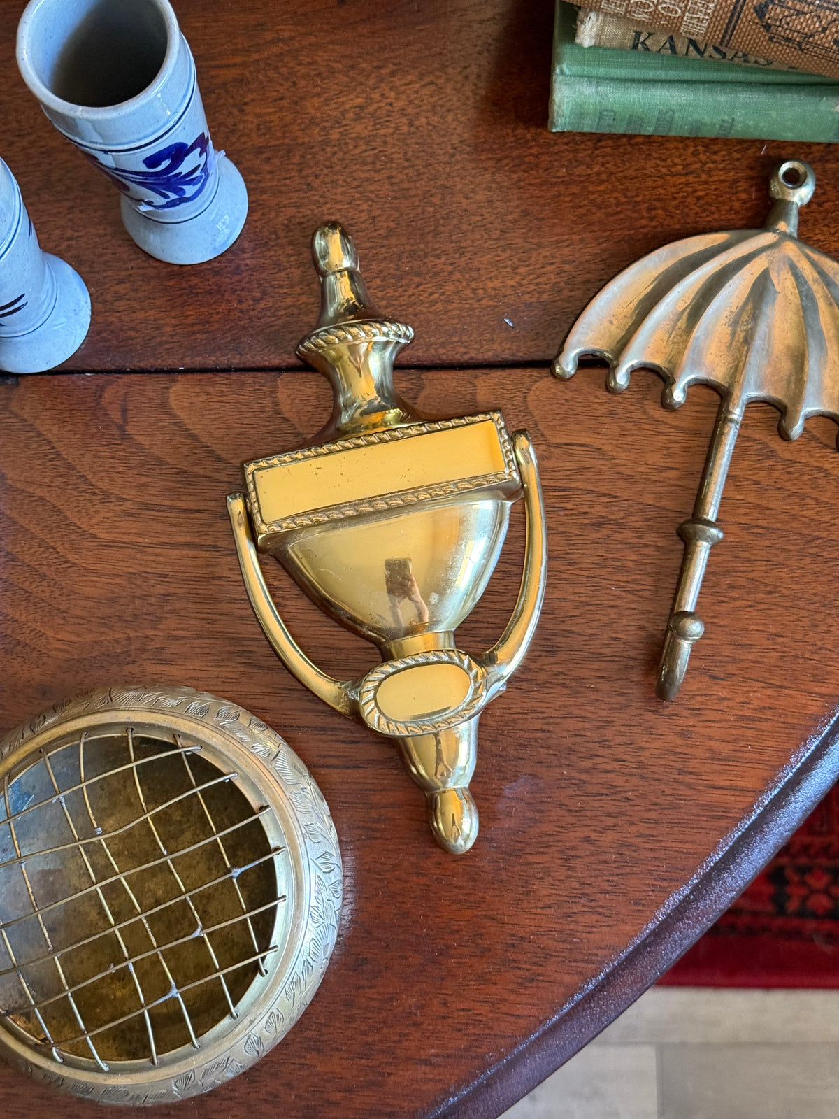 Vintage Solid Brass Urn Door Knocker
