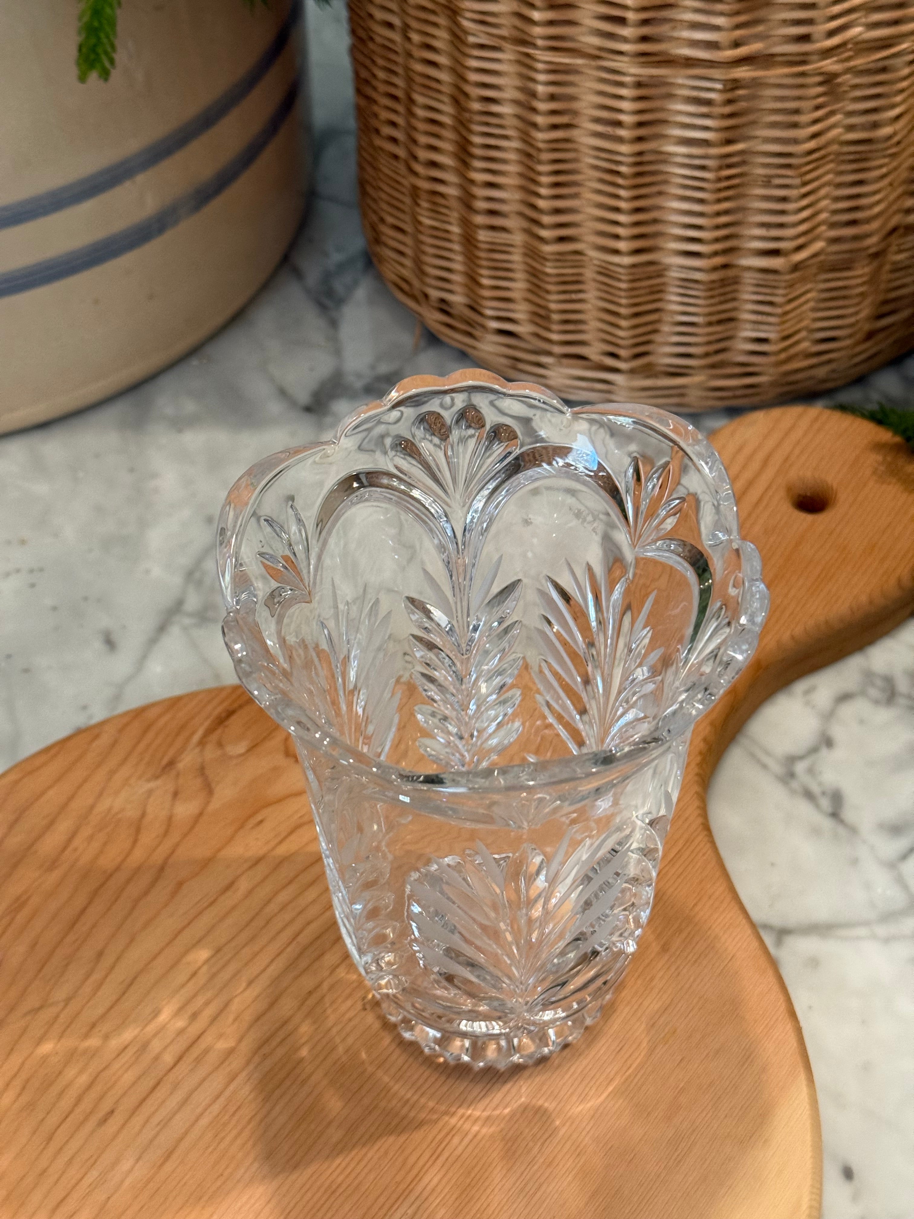 Vintage Mikasa Cut Crystal Pedestal Vase