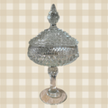 Vintage Diamond Point Pedestal Dish