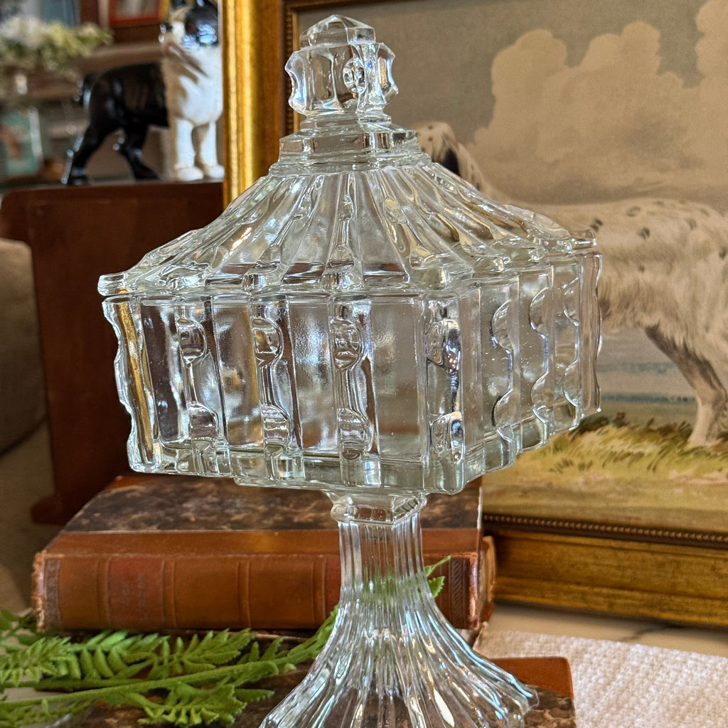 EAPG US Glass Co. Column Cake Dish