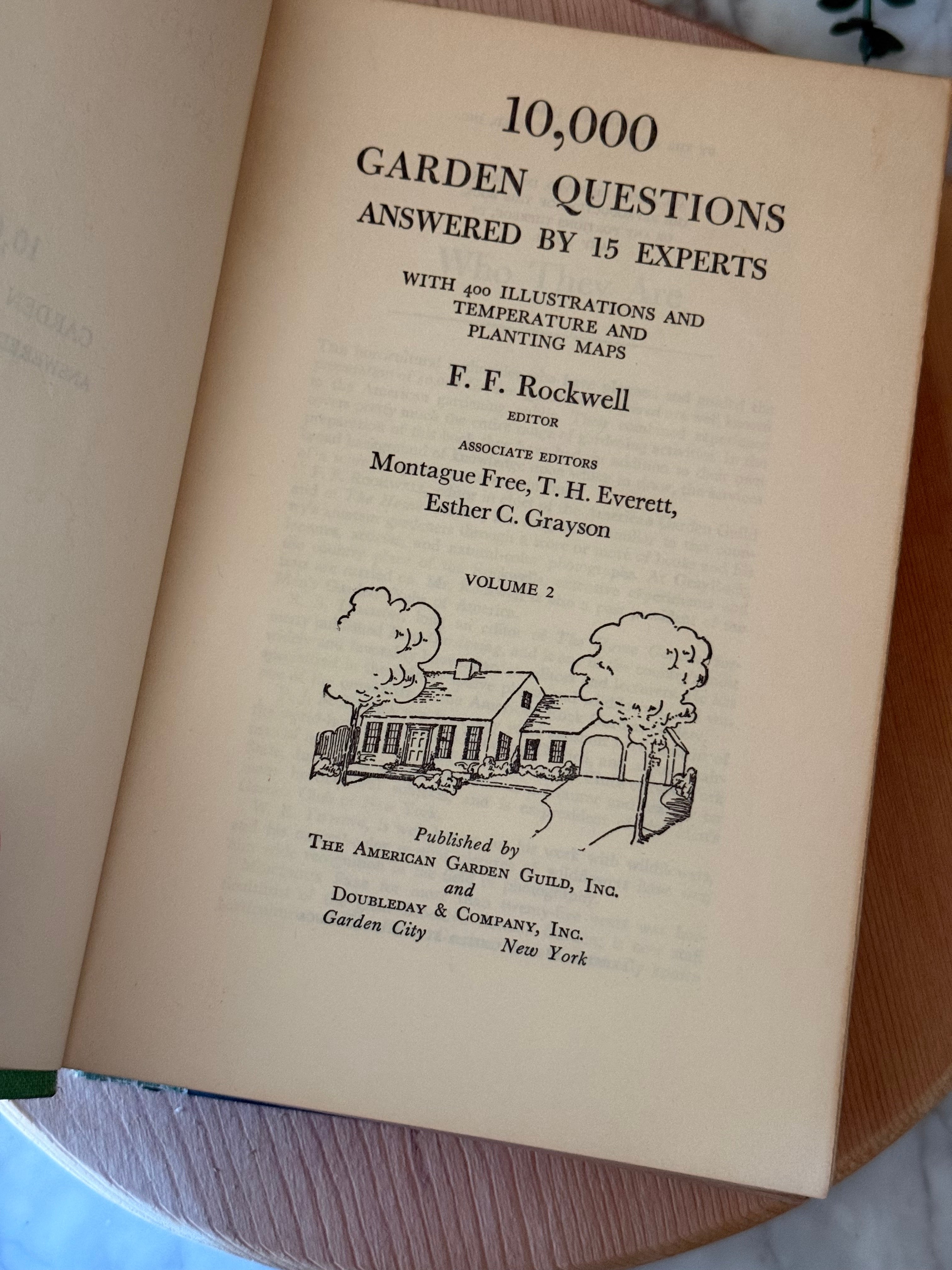 Vintage 10,000 Garden Questions Volumes, Set of 2