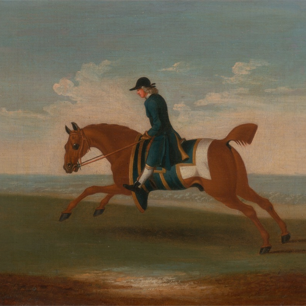 The Paddock No. 04 - 10x10" Framed English Racehorse Equestrian Portrait